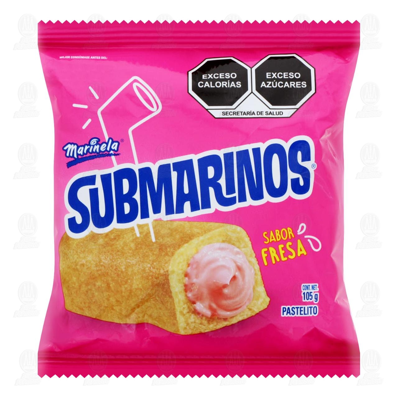 Imagen para Submarinos de Fresa Marinela, 3 pzas 105 gr.