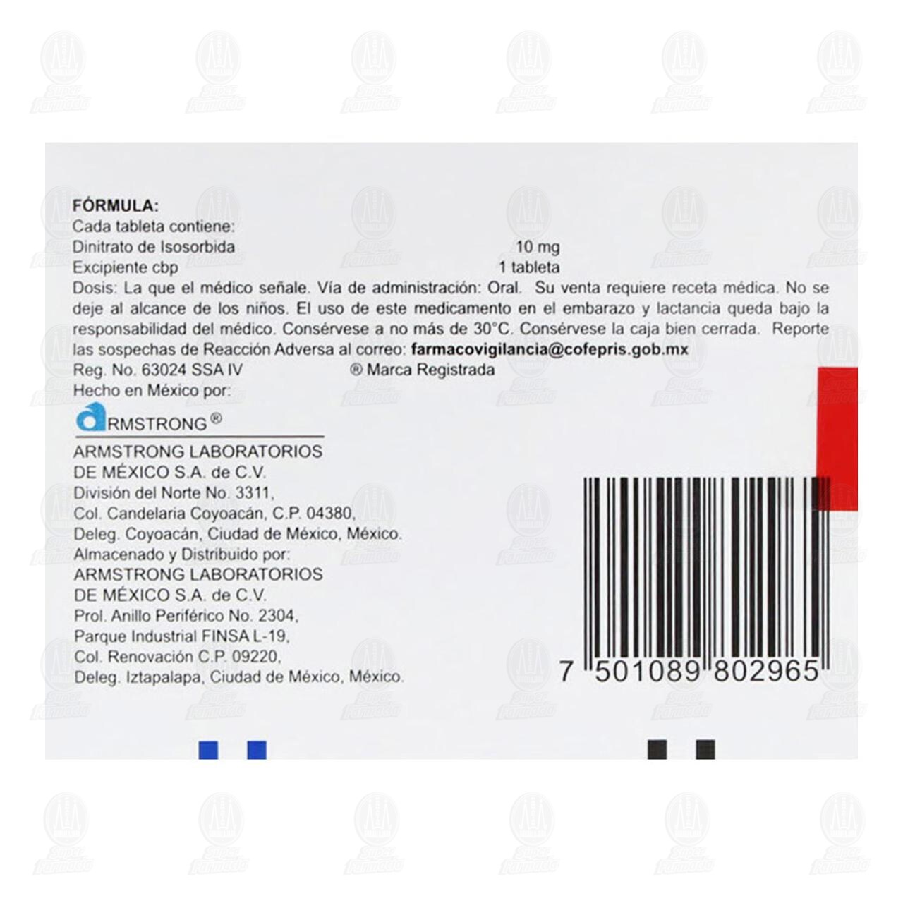 Isorbid 10 mg, 40 Tabletas. image number 2