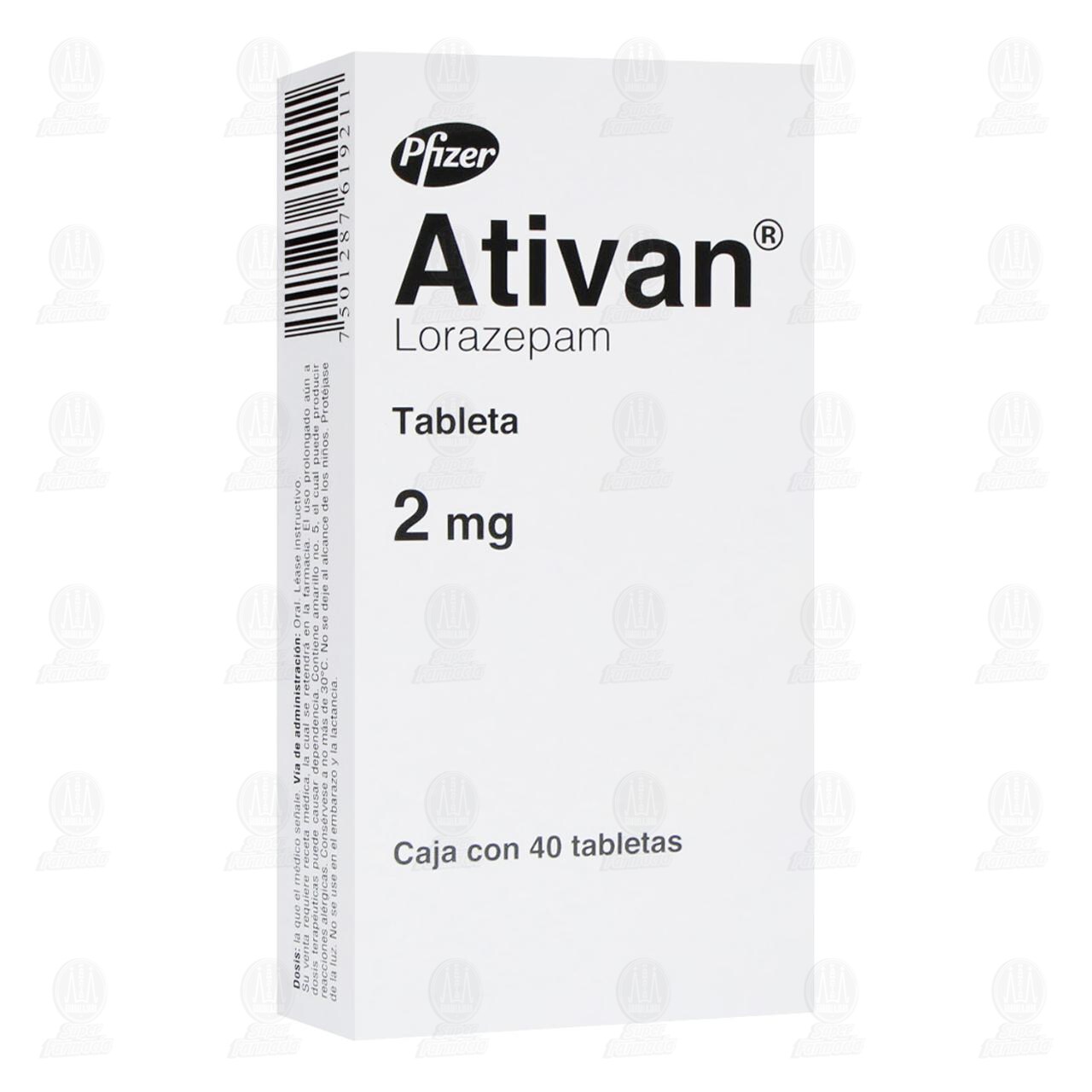 Ativan 2 mg, 40 Tabletas. image number 0