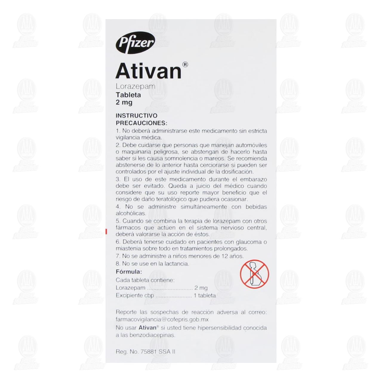 Ativan 2 mg, 40 Tabletas. image number 2