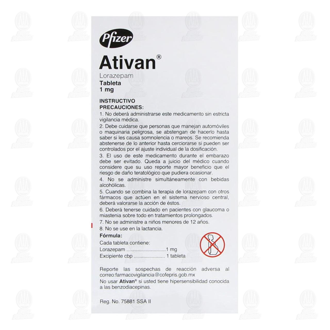 Ativan 1 mg, 40 Tabletas. image number 2