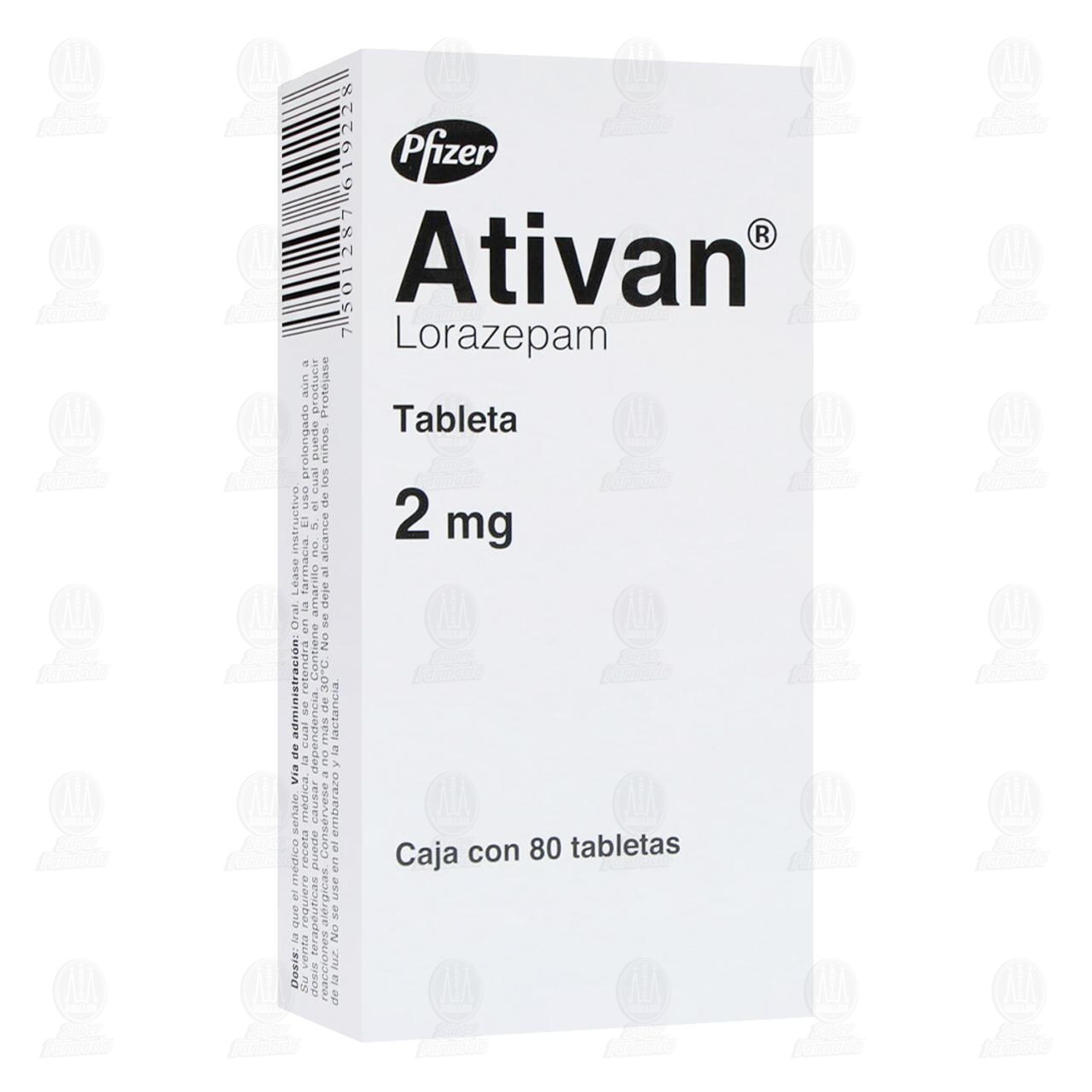 Ativan 2 mg, 80 Tabletas. image number 0