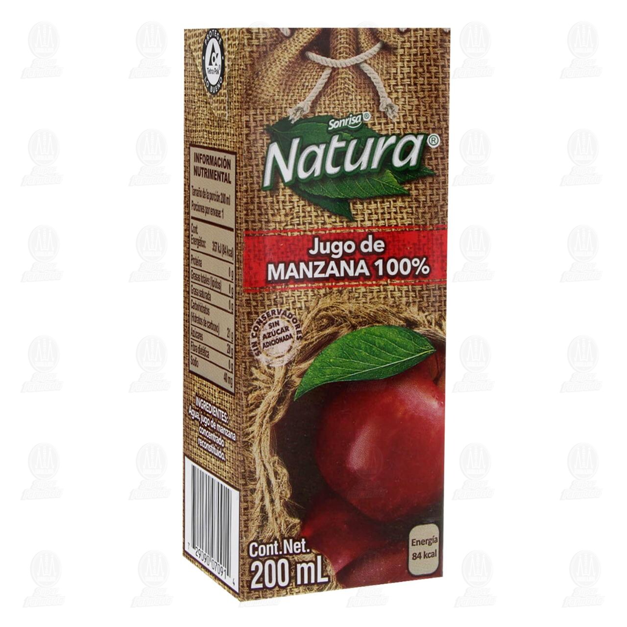 Jugo Natura Sonrisa de Manzana, 200 ml.