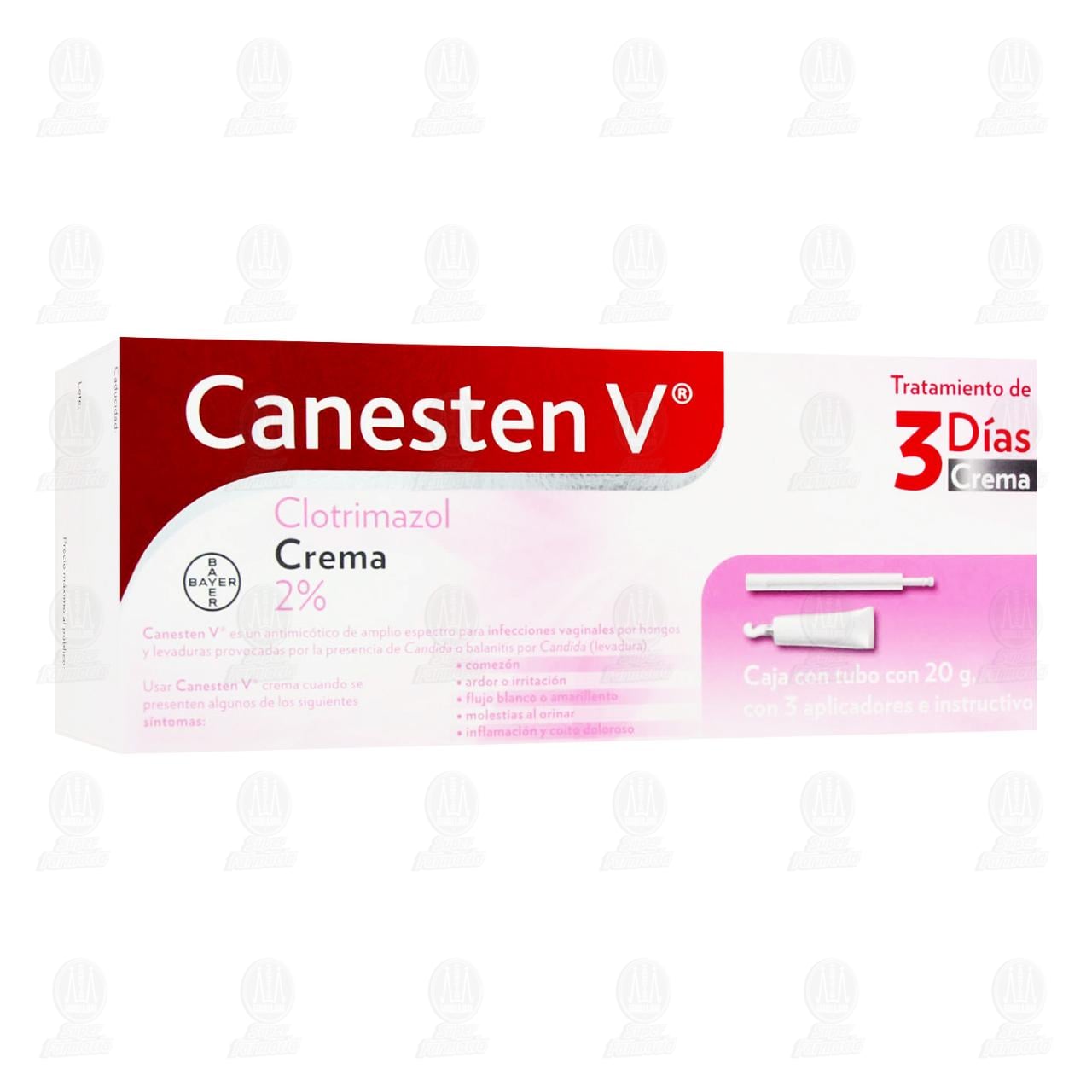 Canesten V Crema 3 Días 20 gr, 3 Aplicadores.