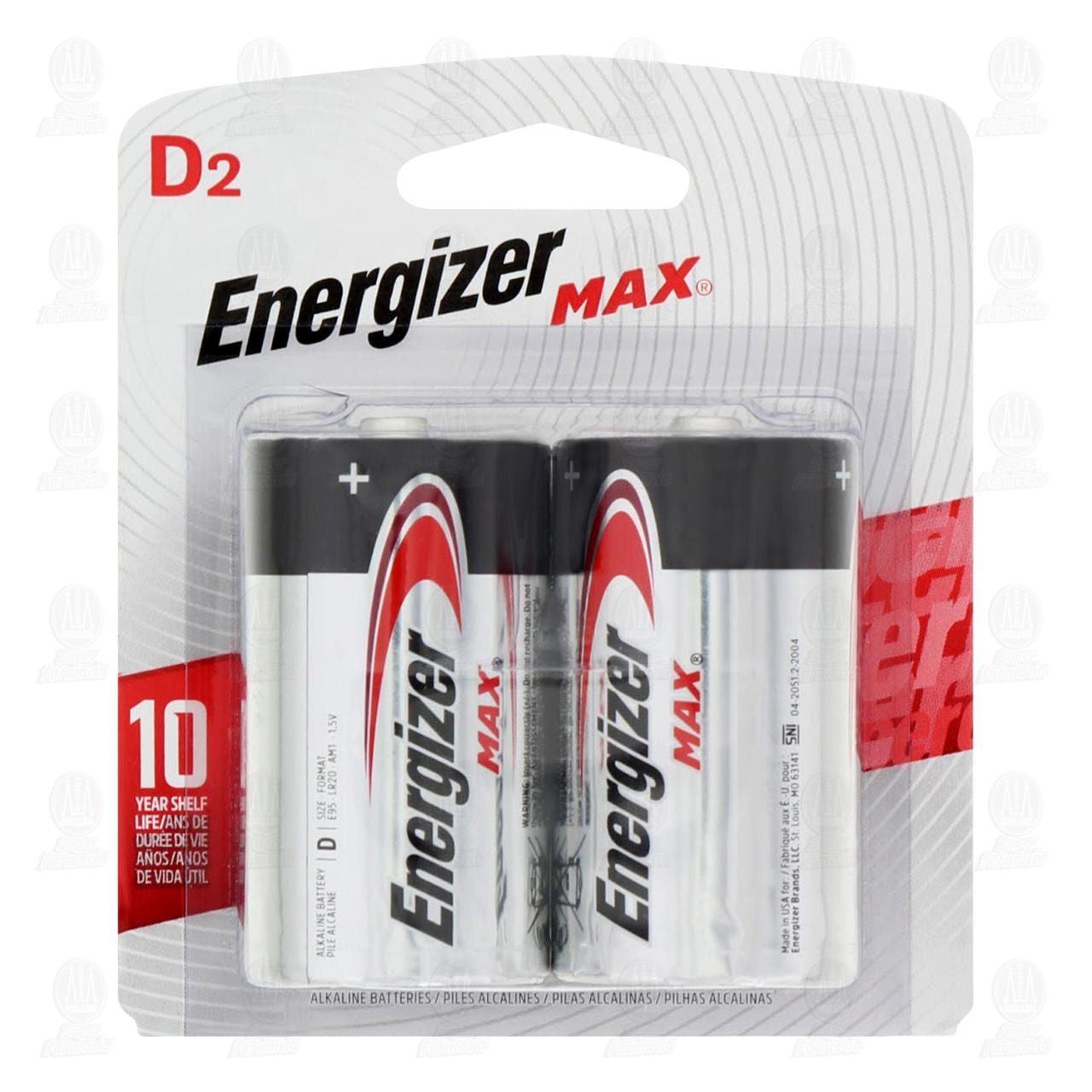 Imagen para Pilas alcalinas Energizer Max D de 1.5V, con tecnología + Power Seal. Contiene 2 piezas.