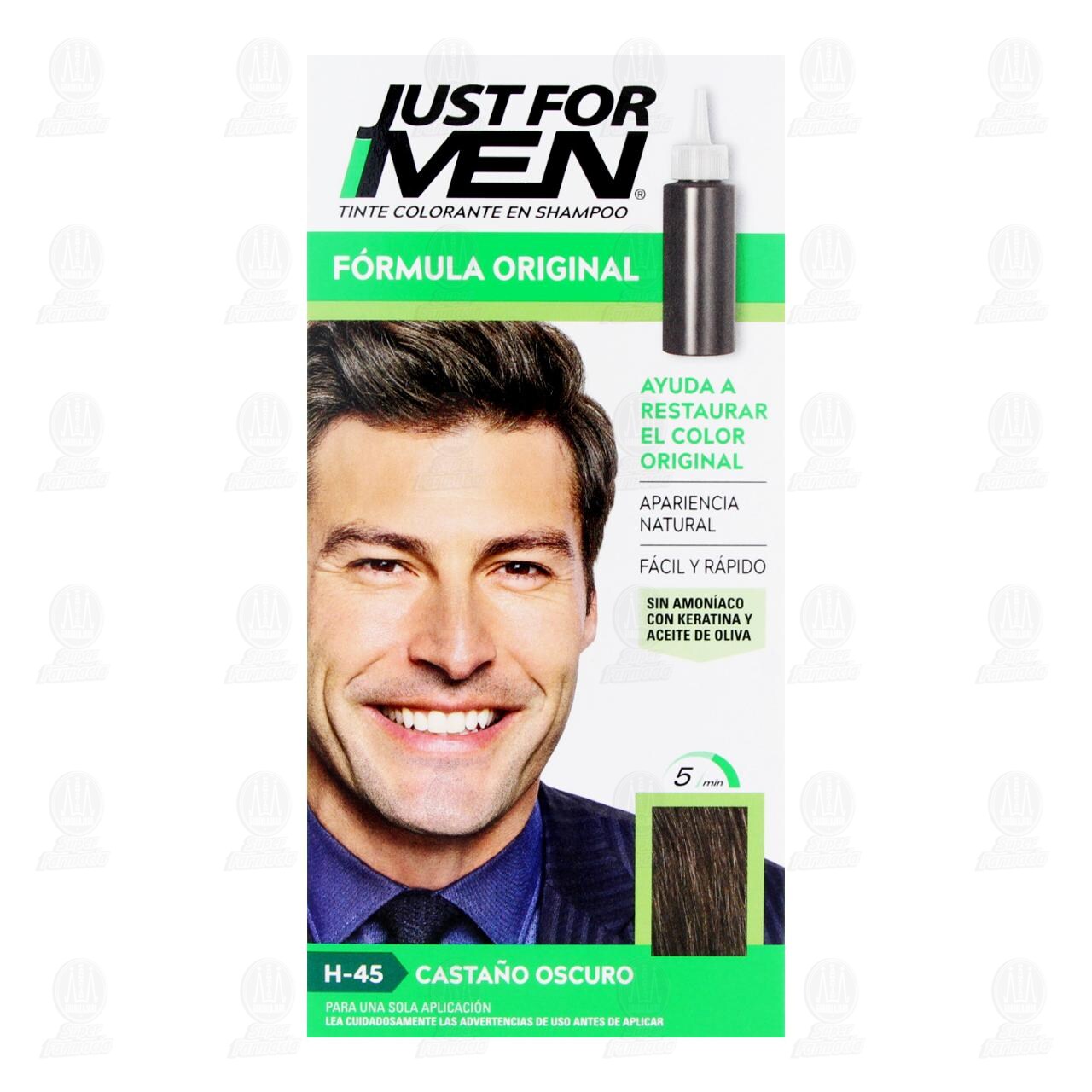 Tinte en Shampoo Just For Men F&oacute;rmula Original Casta&ntilde;o Oscuro (H-45), 1 pz. image number 1