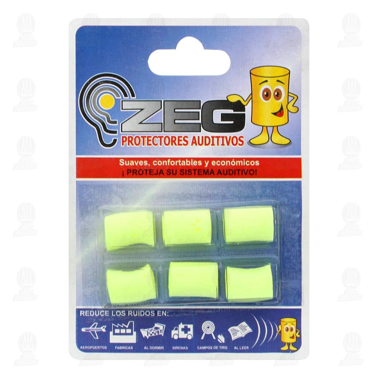 Protectores Auditivos Zeg, 6 pzas.