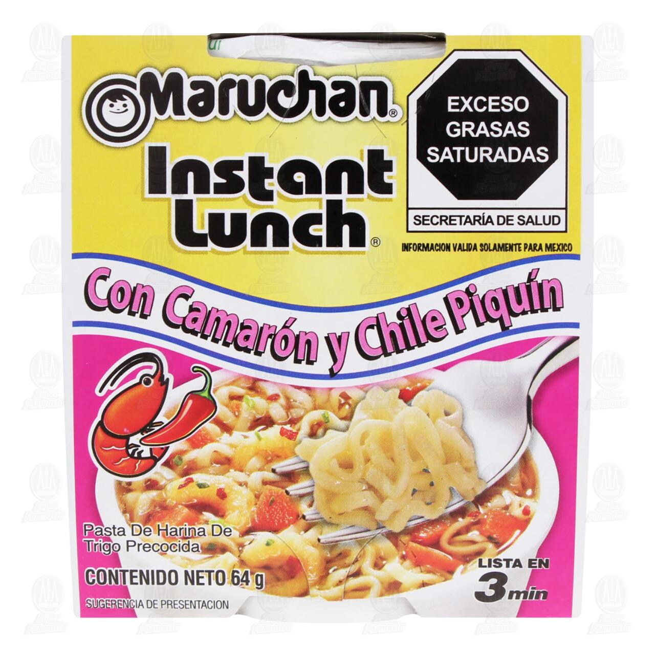 Pasta Maruchan Instant Lunch con Camarón y Chile Piquín, 64 gr. image number 1