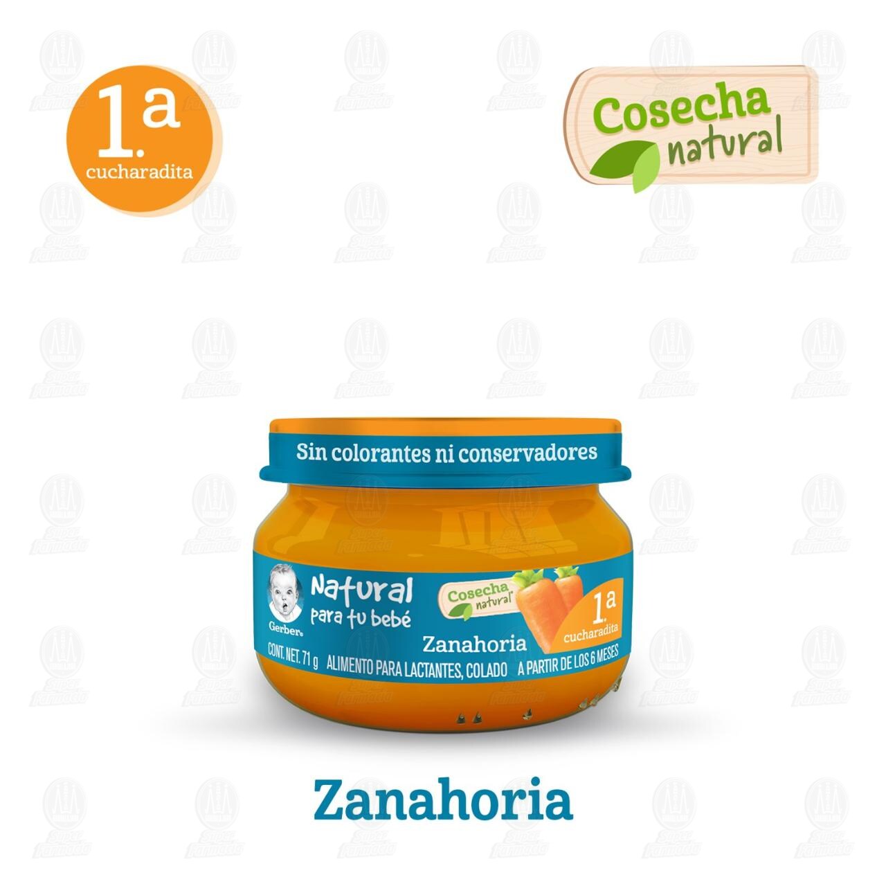 Papilla Gerber Cosecha Natural Etapa 1 Zanahoria, 71 gr. image number 3