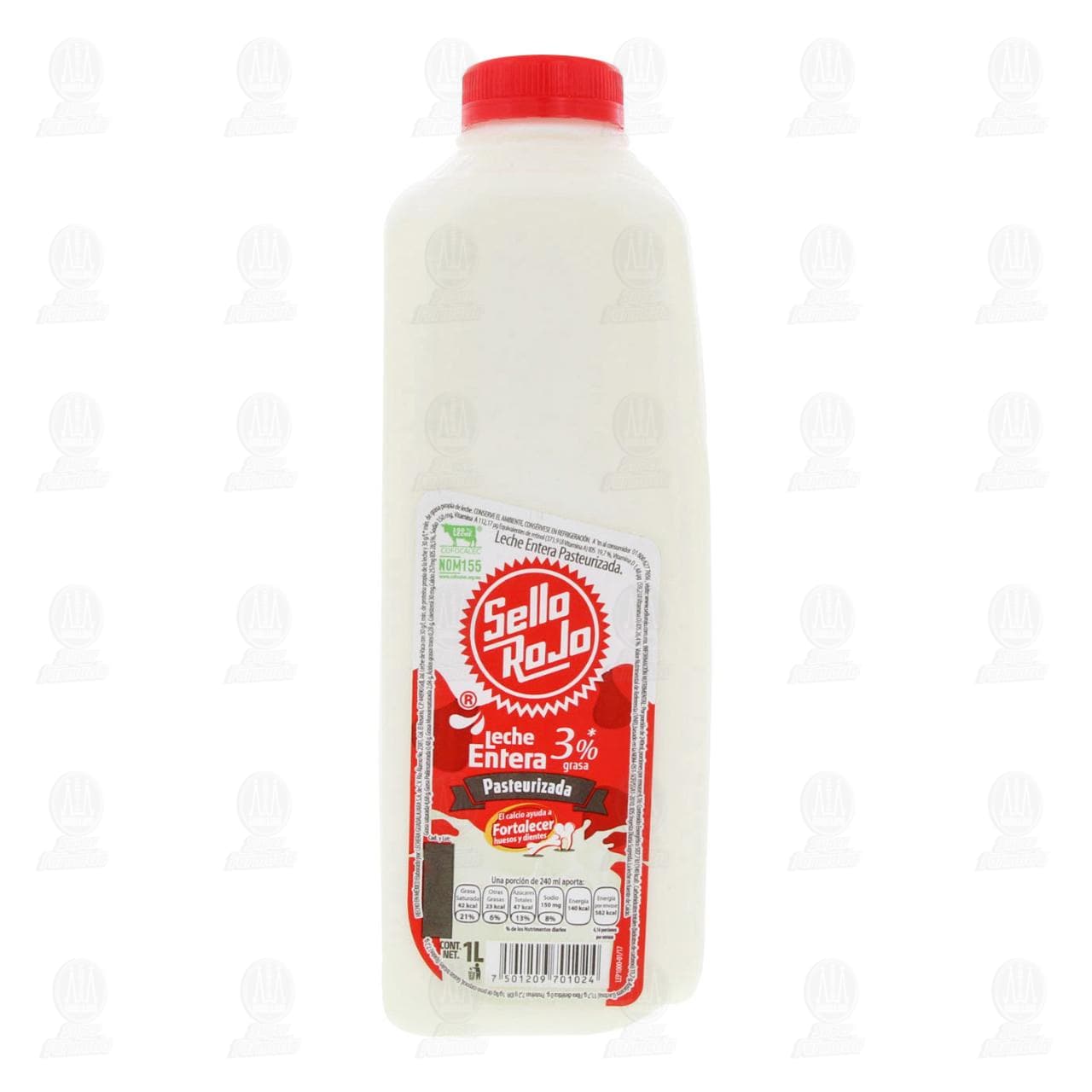 Leche Entera 3% Sello Rojo Pasteurizada, 1 l. image number 1