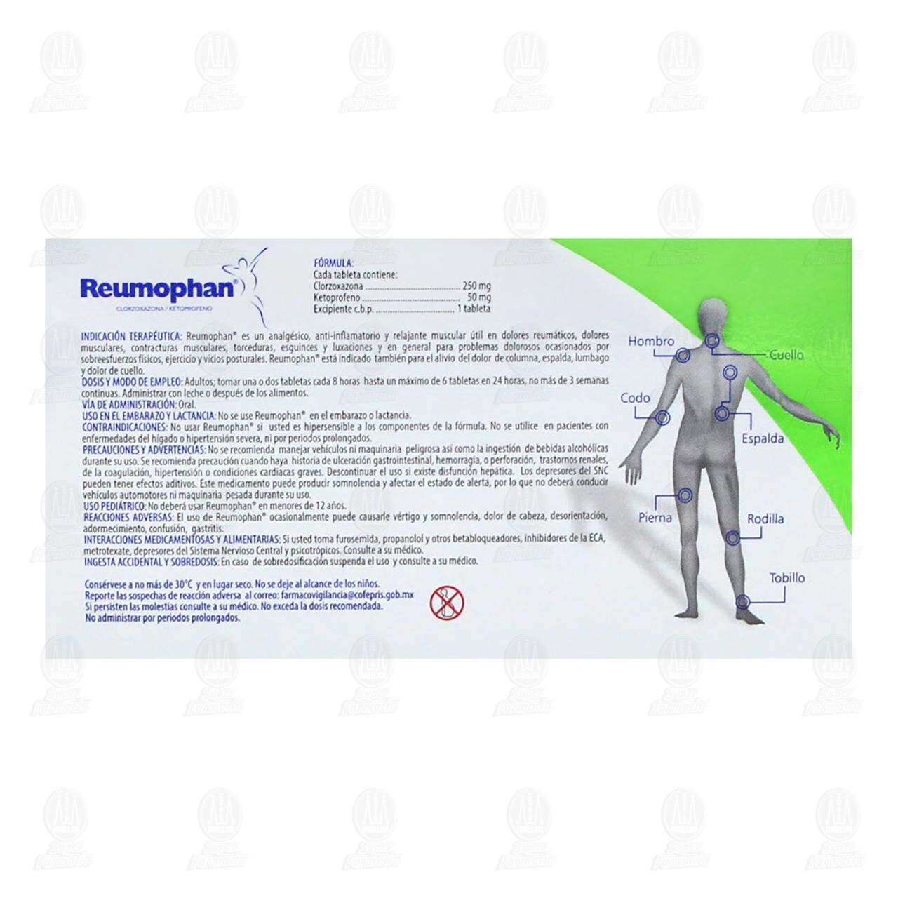 Reumophan 250mg/50mg, 20 Tabletas. image number 2