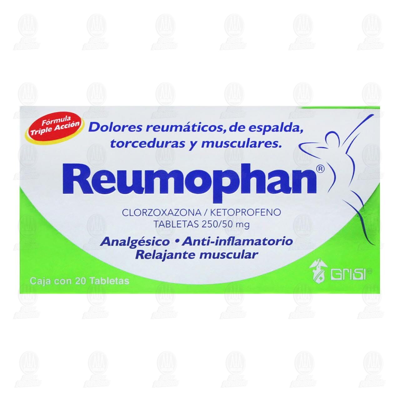 Reumophan 250mg/50mg, 20 Tabletas. image number 1