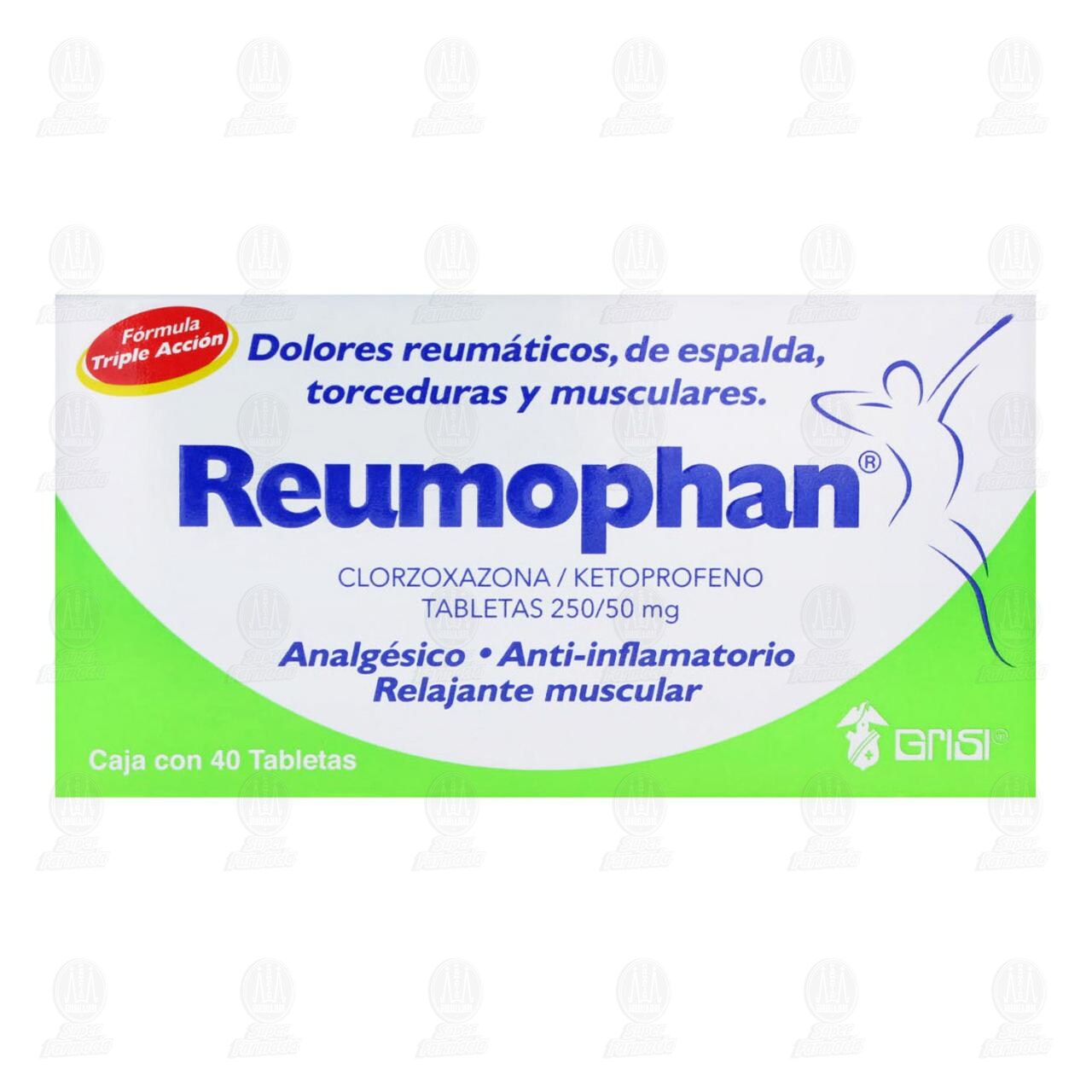 Reumophan 250mg/50mg, 40 Tabletas. image number 1