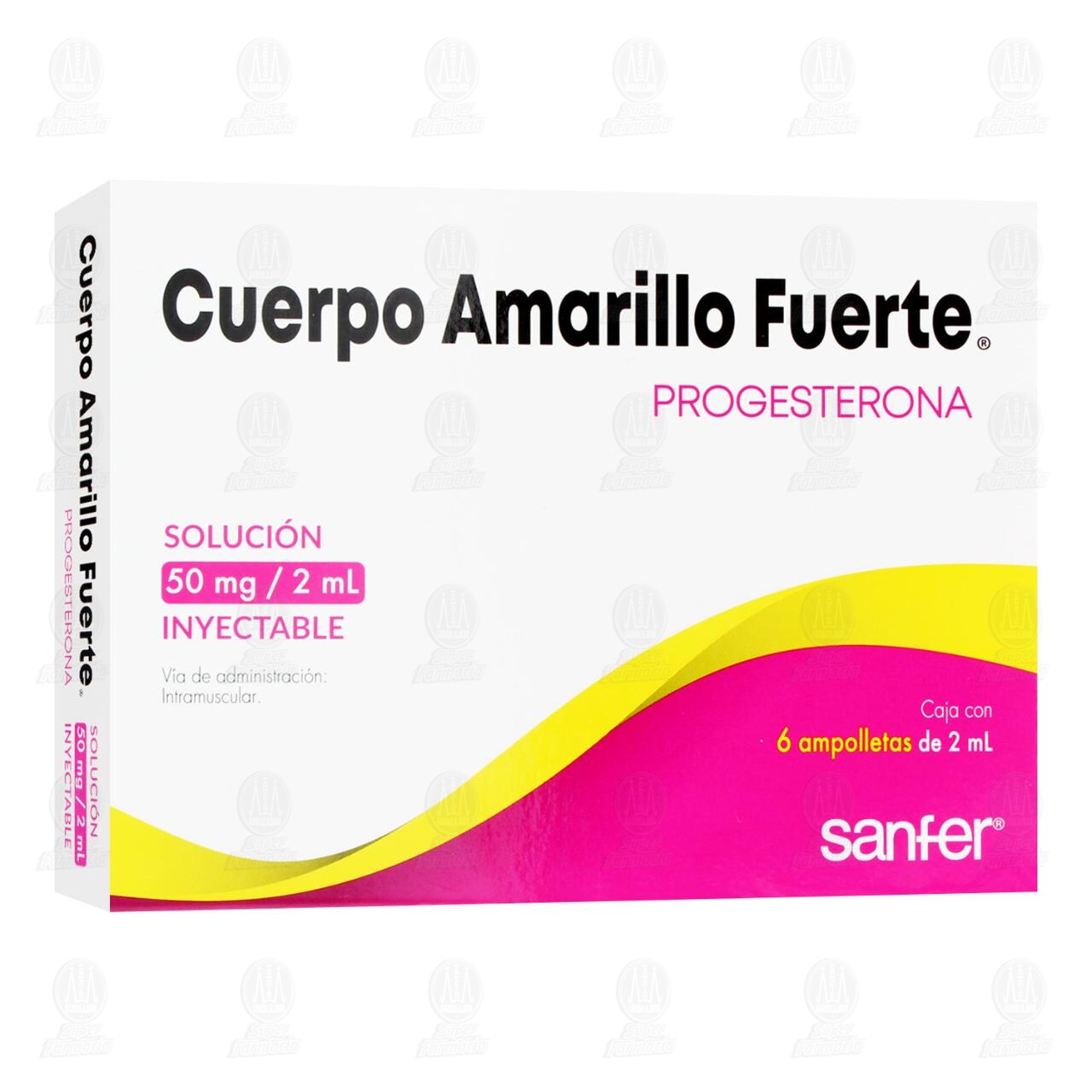 Cuerpo Amarillo Fuerte 50mg/2ml Solución Inyectable, 6 Ampolletas de 2 ml c/u. image number 0
