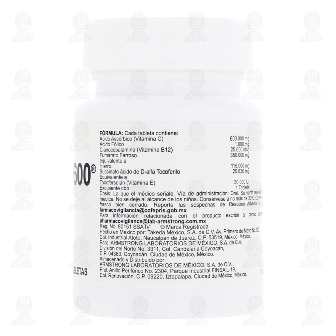 Autrin 600, 36 Tabletas. de AUTRIN | Farmacias Guadalajara