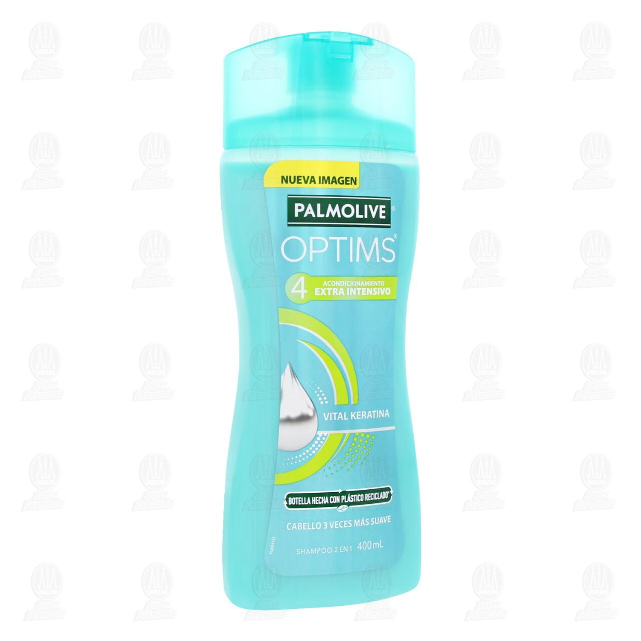 Shampoo Palmolive Optims 2 en 1 Nivel 4 Extra Intensivo, 400 ml.