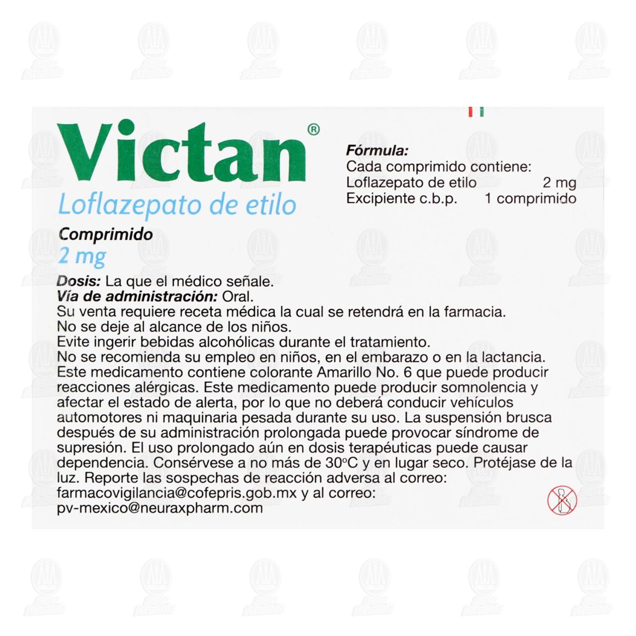 Victan 2 mg, 30 Comprimidos. image number 2