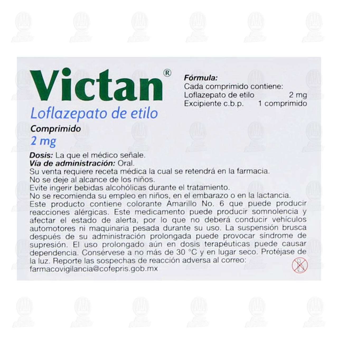 Victan 2 mg, 30 Comprimidos. image number 2