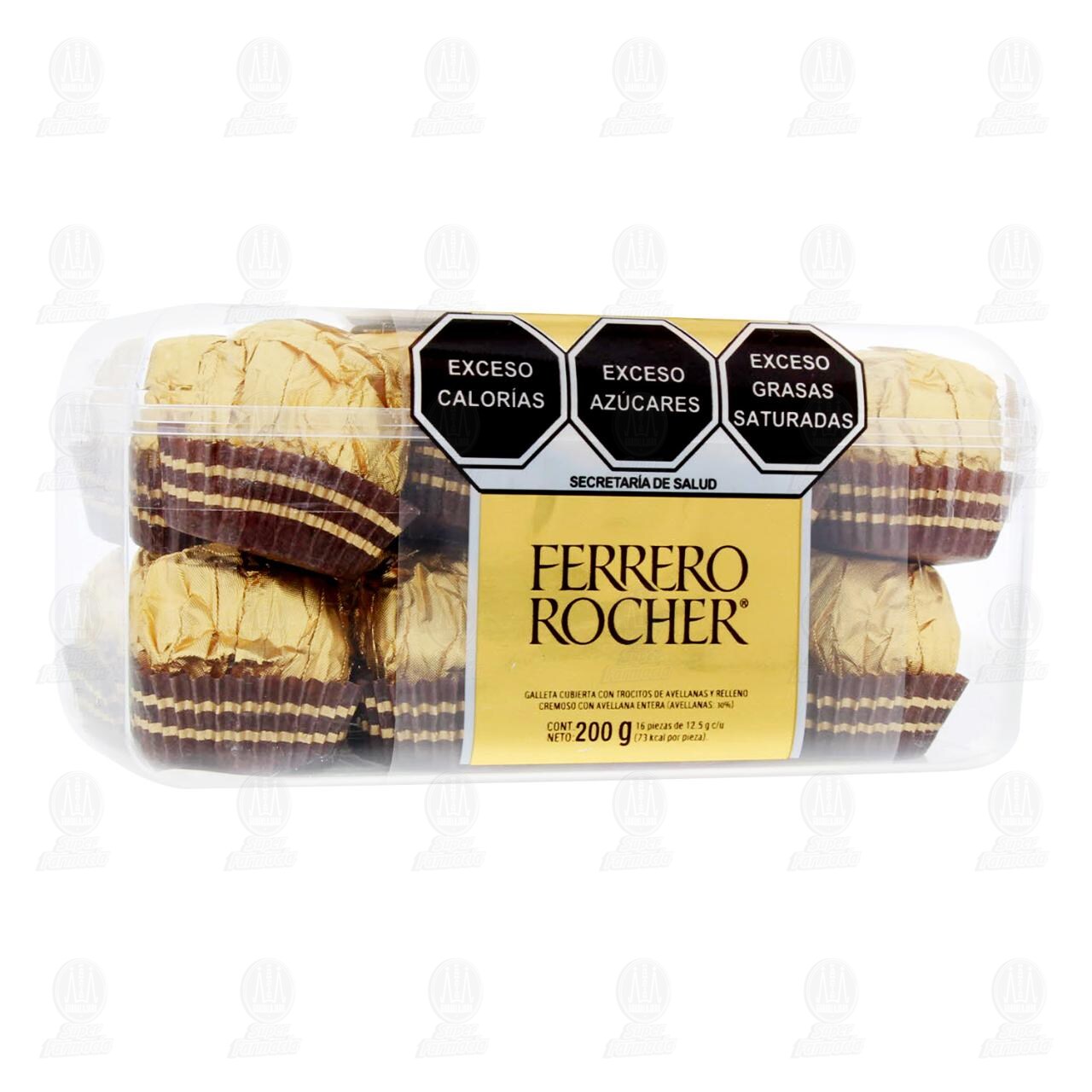 Galleta Cubierta con Trocitos de Avellanas y Relleno Cremoso Ferrero Rocher, 16 pzas 200 gr. image number 0