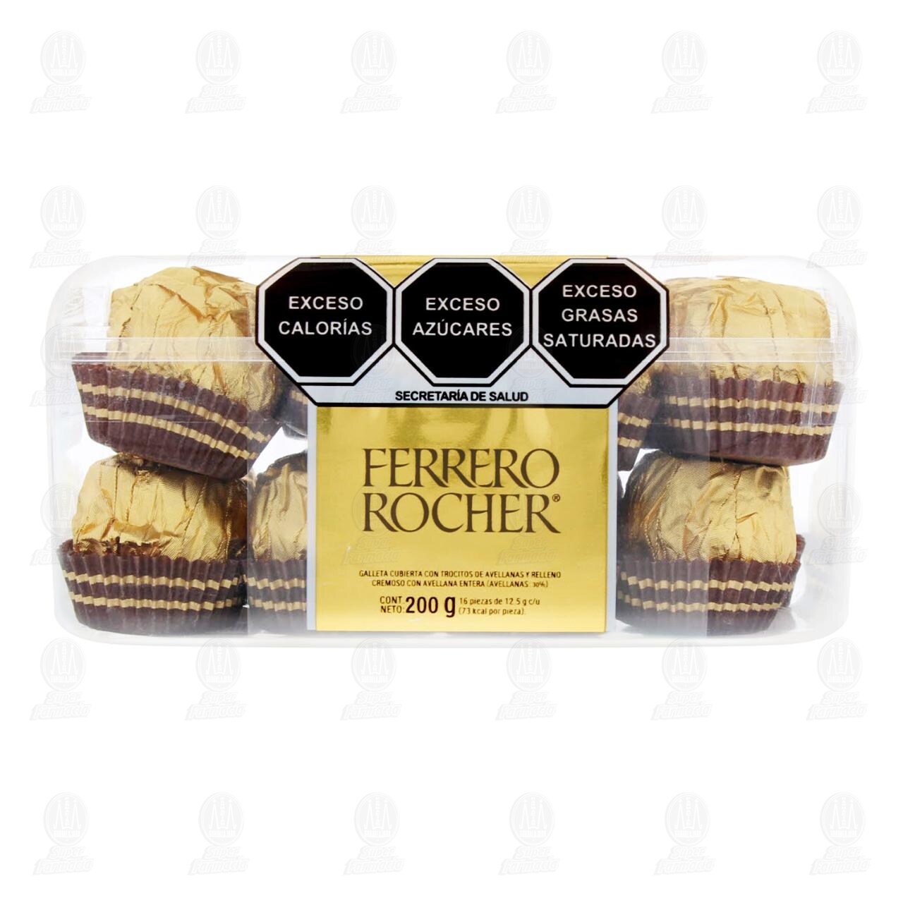 Galleta Cubierta con Trocitos de Avellanas y Relleno Cremoso Ferrero Rocher, 16 pzas 200 gr. image number 1