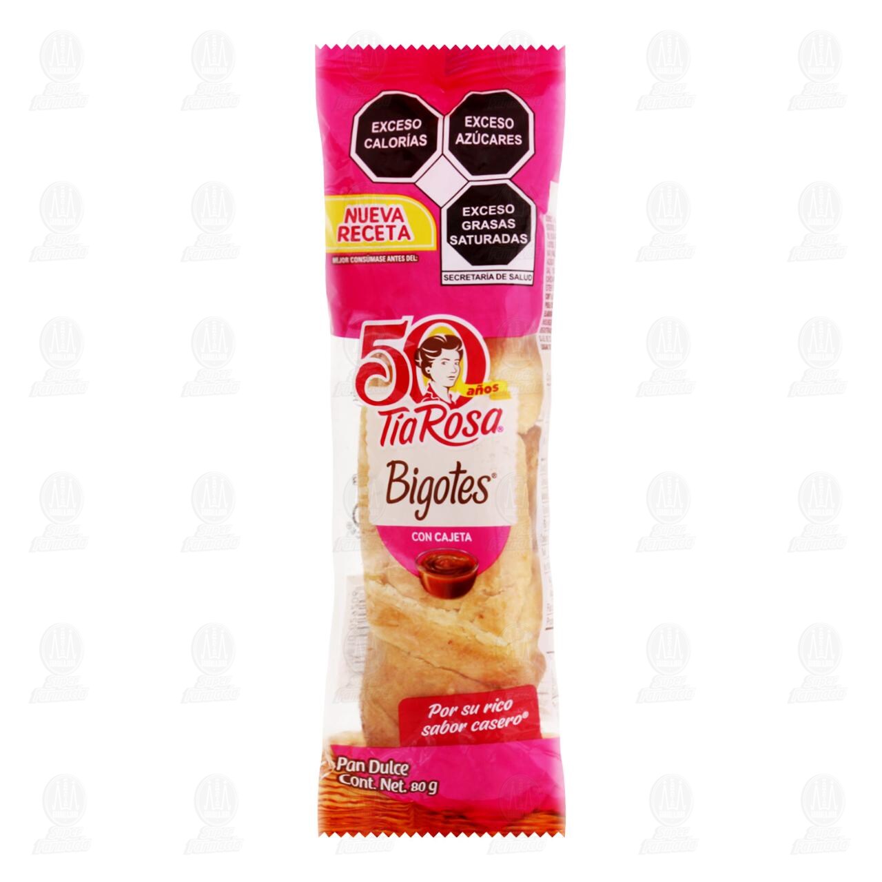 Bigote Tia Rosa Relleno de Cajeta, 80 gr.