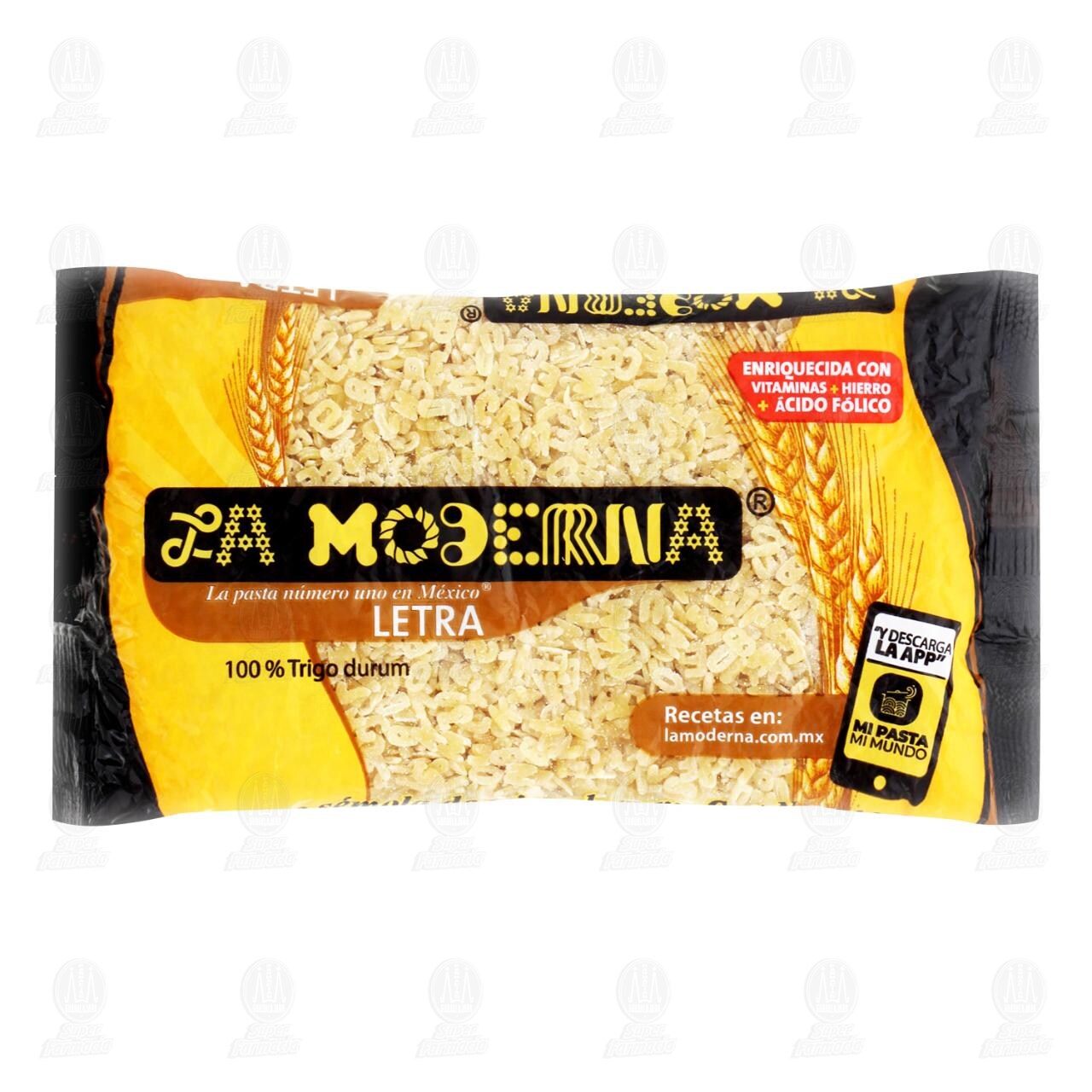 Pasta de S&eacute;mola de Trigo Durum La Moderna Letra, 200 gr.