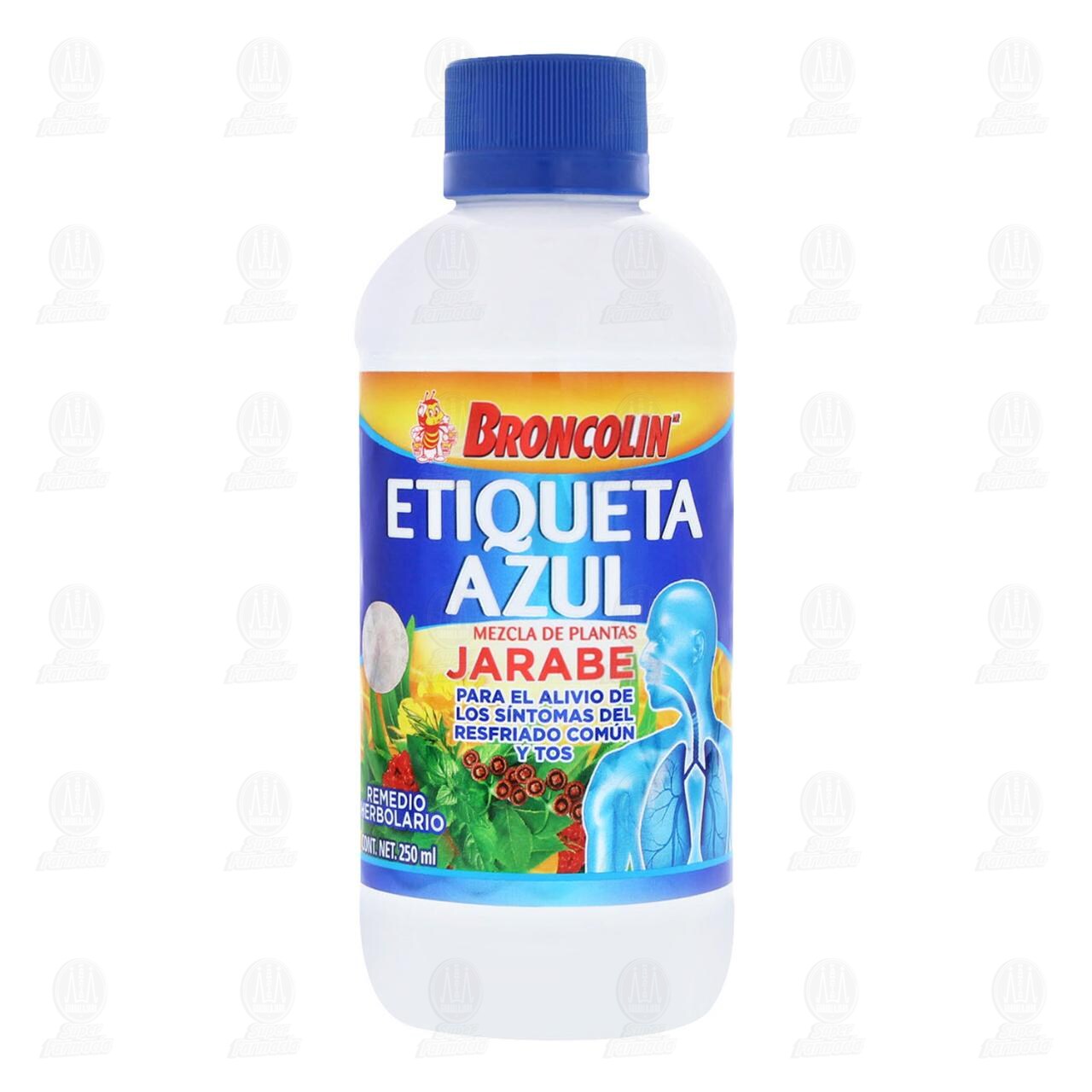 Broncolin Etiqueta Azul Jarabe, 250 ml. image number 1