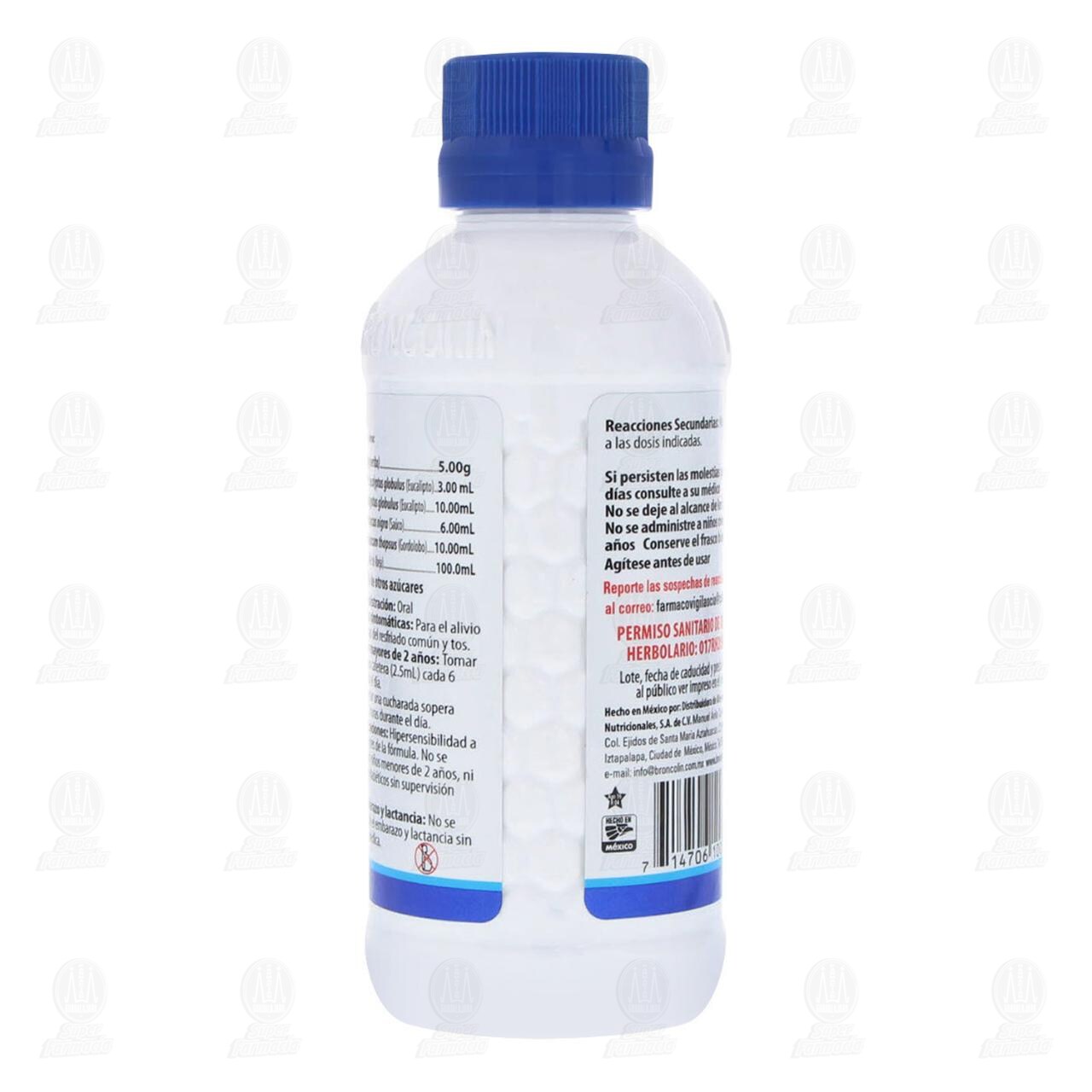 Broncolin Etiqueta Azul Jarabe, 140 ml. image number 2