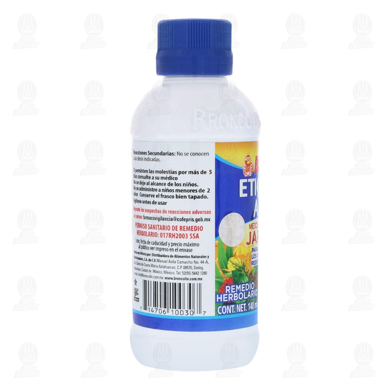 Broncolin Etiqueta Azul Jarabe, 140 ml. image number 4
