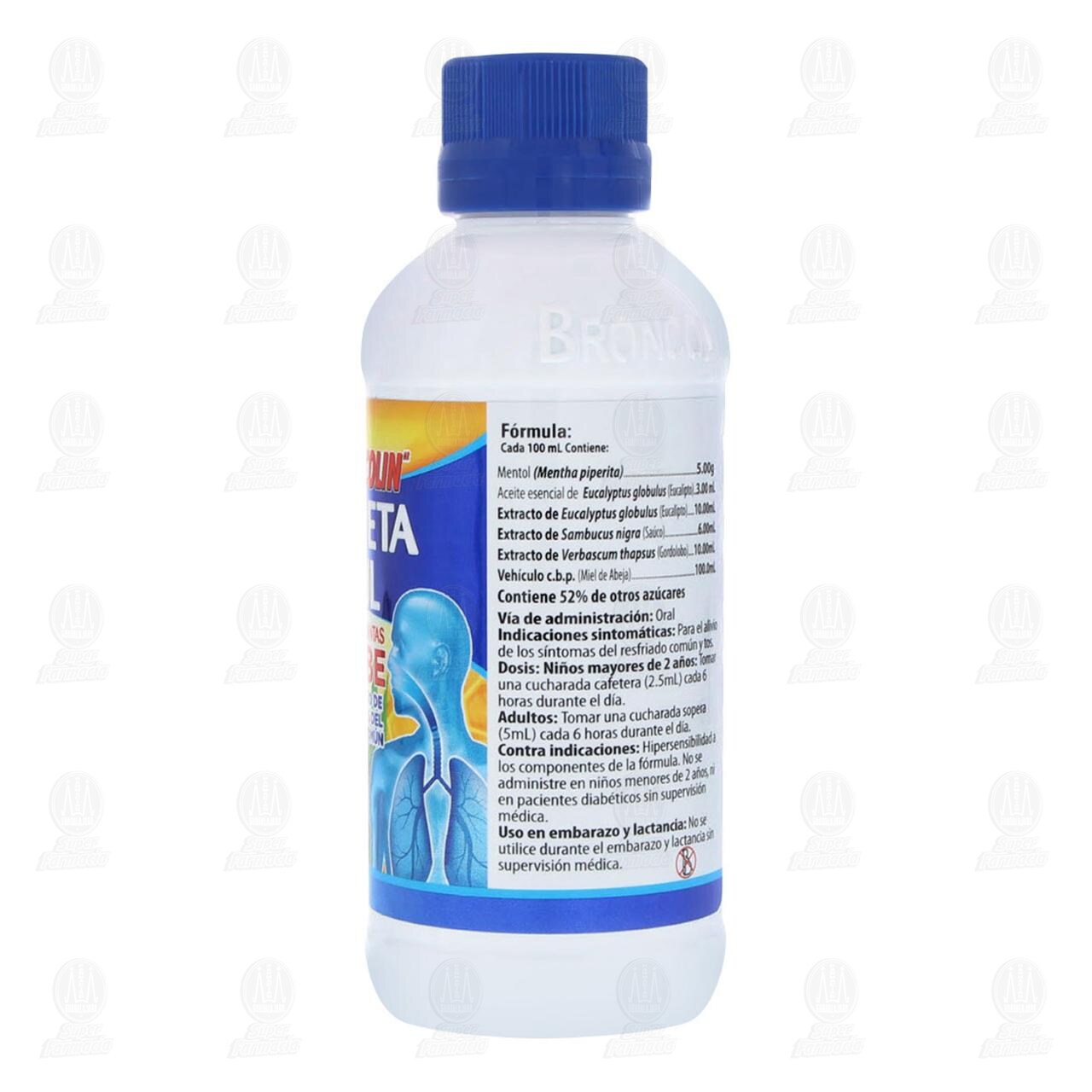 Broncolin Etiqueta Azul Jarabe, 140 ml. image number 3