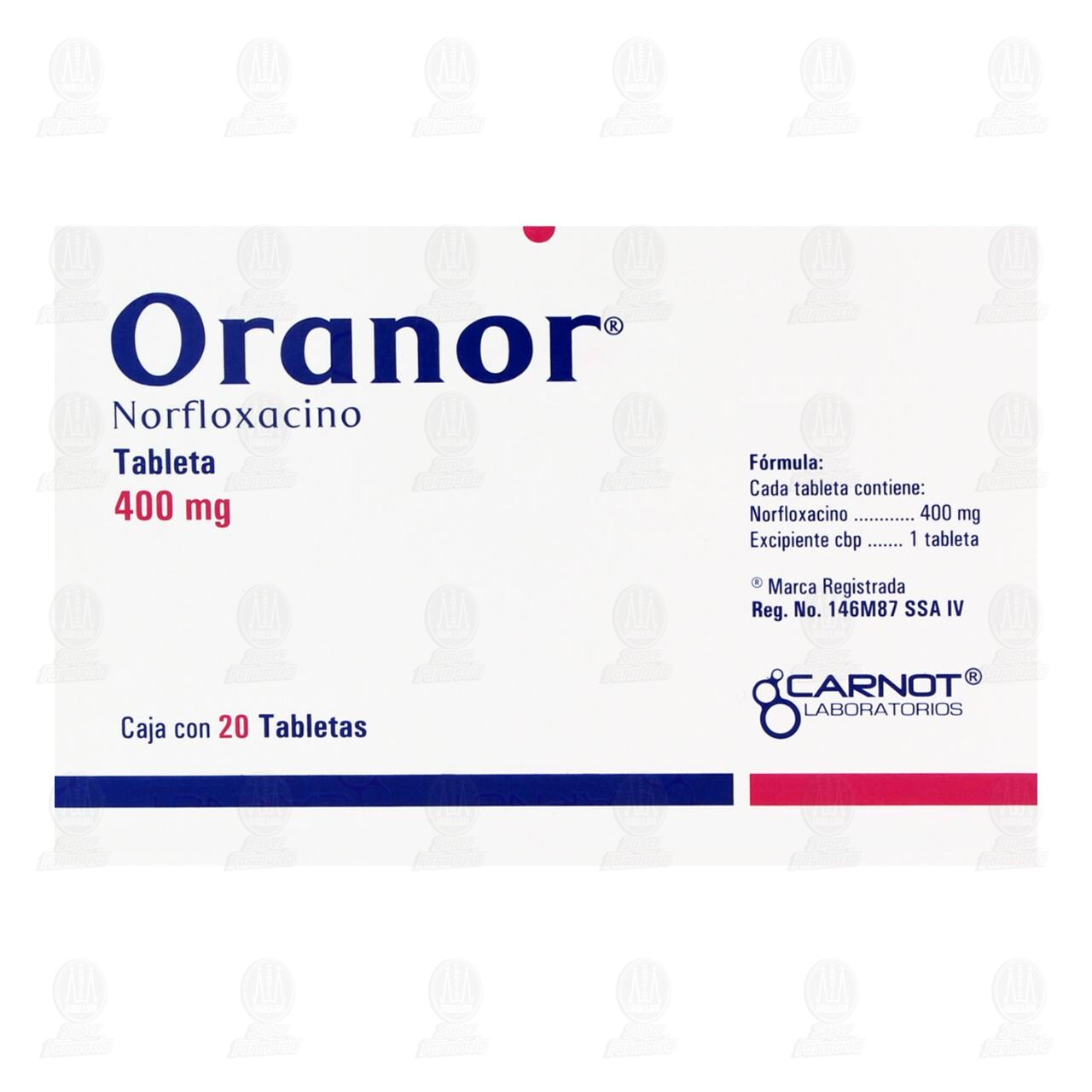 Oranor 400 mg, 20 Tabletas. image number 2