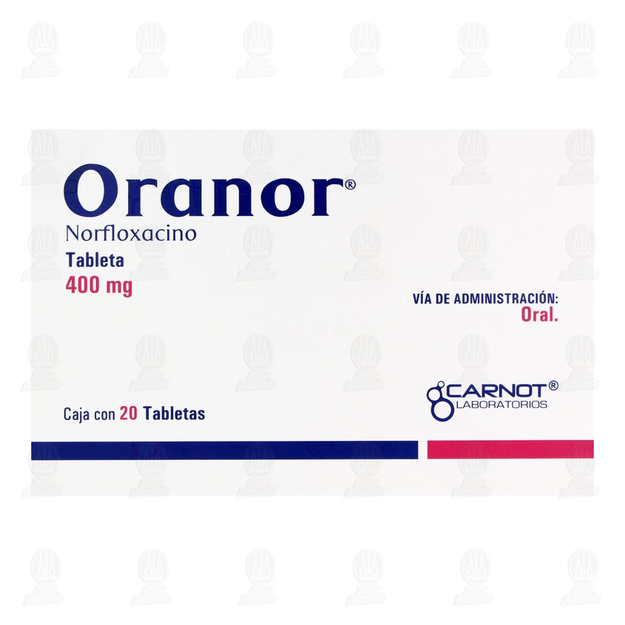 Oranor 400 mg, 20 Tabletas. image number 1