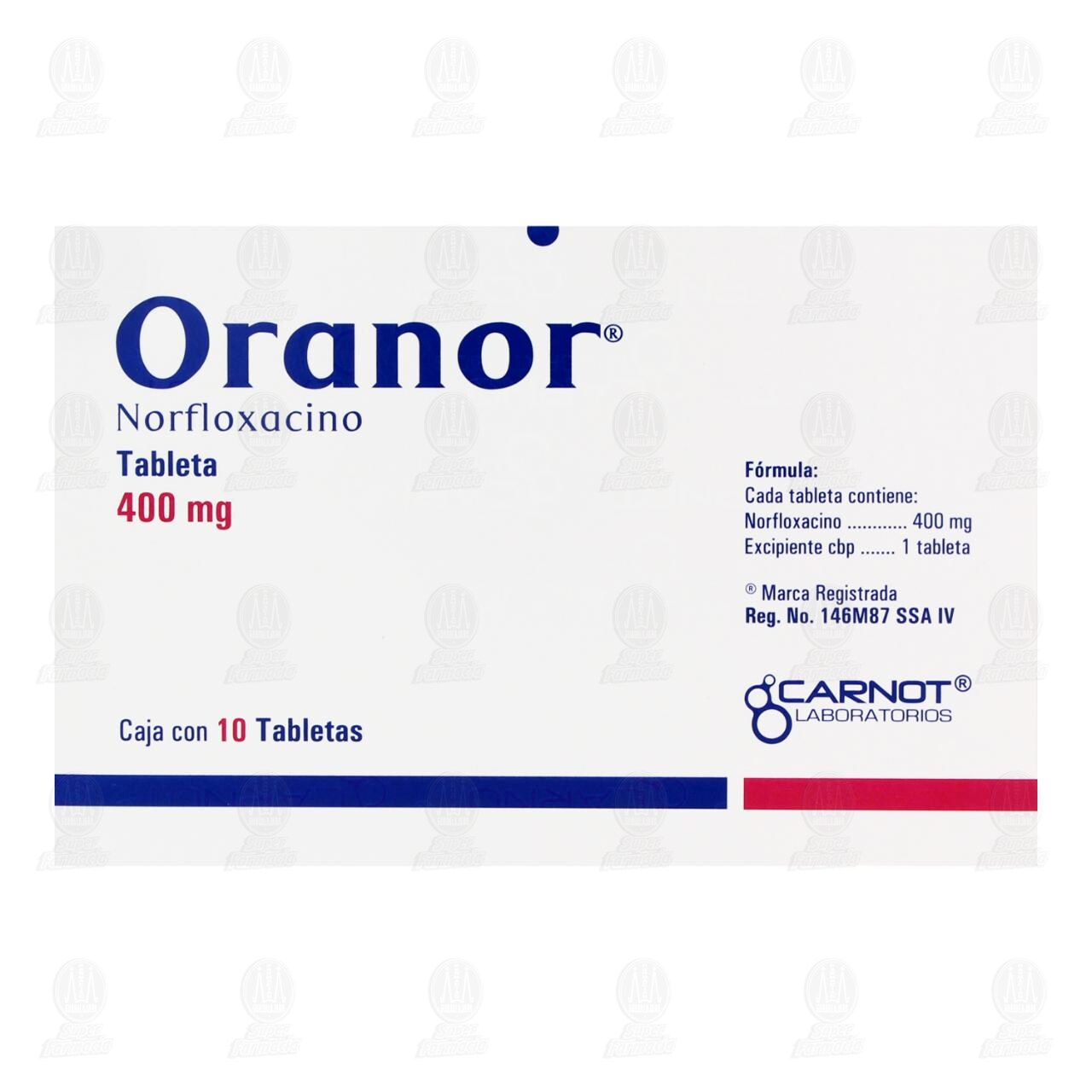 Oranor 400 mg, 10 Tabletas. image number 2