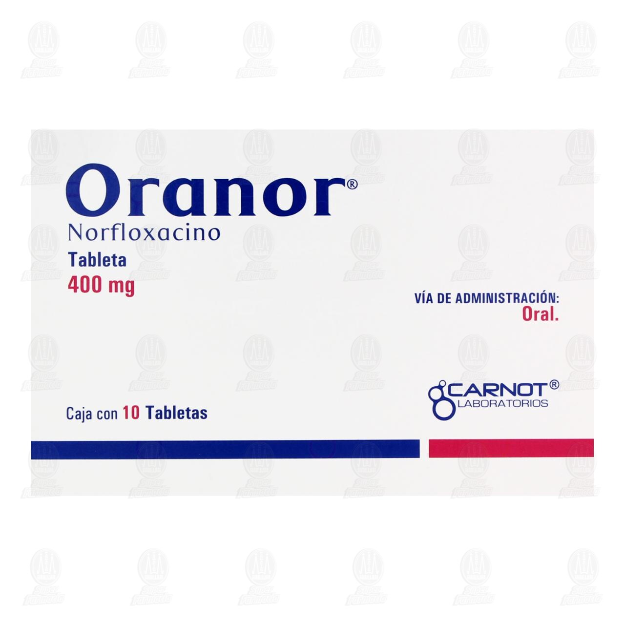 Oranor 400 mg, 10 Tabletas. image number 1