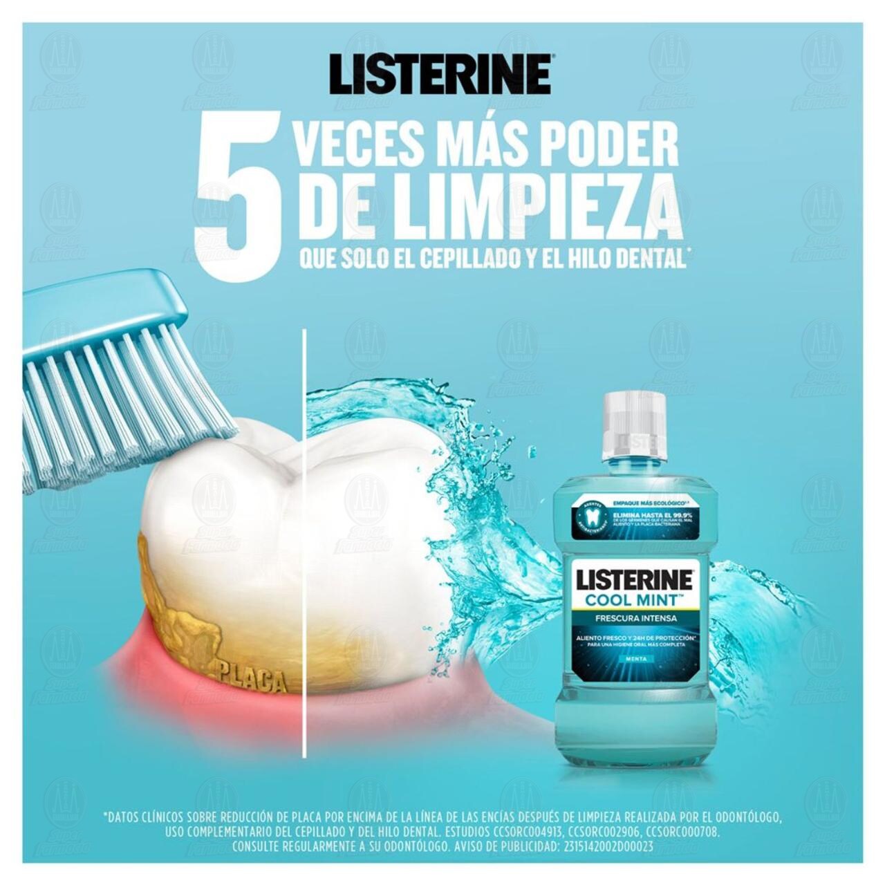 Enjuague Bucal Listerine Cool Mint Frescura Intensa, 250 ml. image number 3