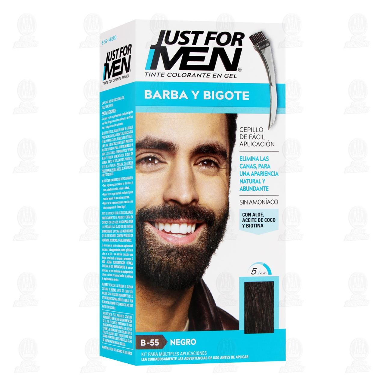 Tinte Colorante en Gel Just For Men Barba y Bigote Negro (B-55), 1 pz. image number 0