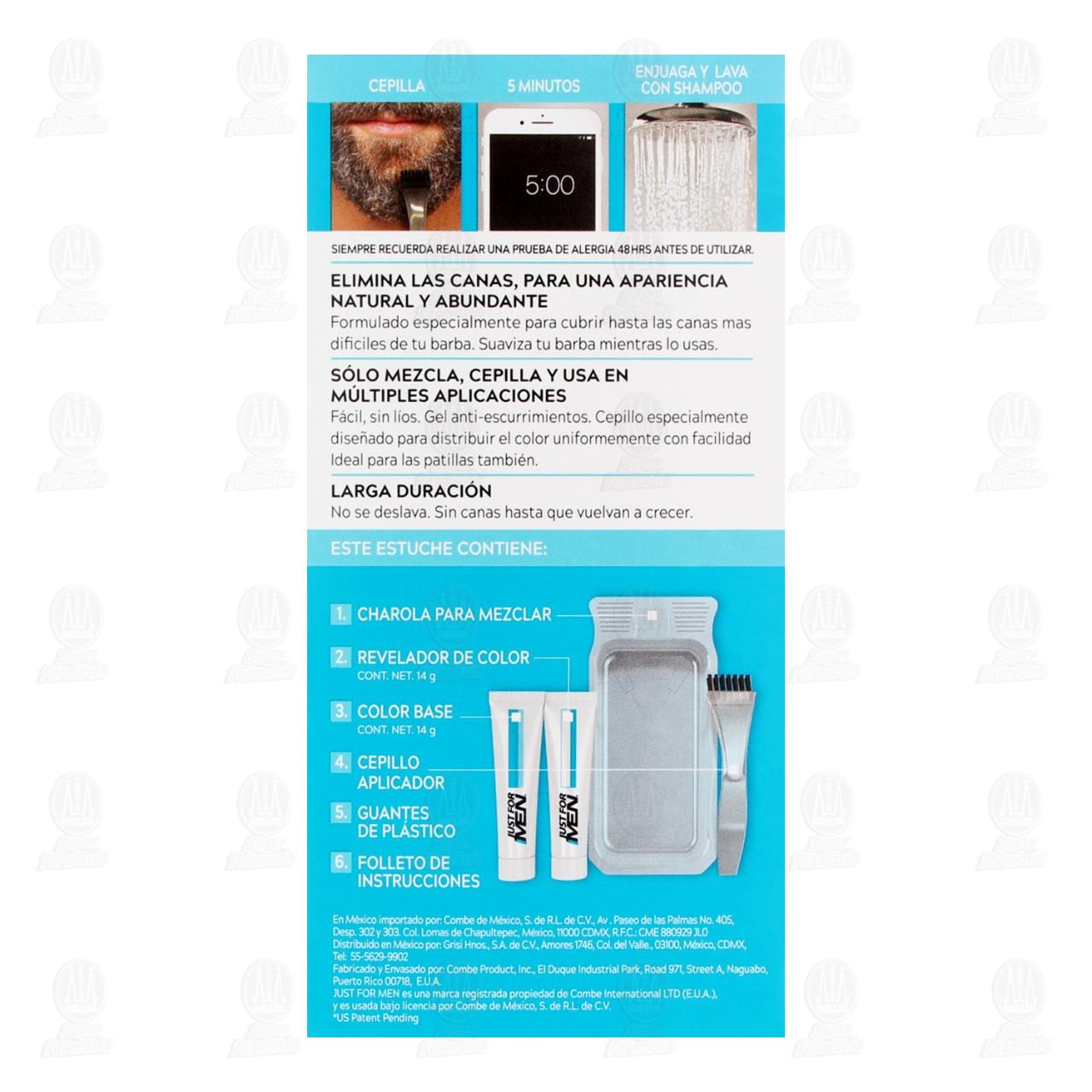 Tinte Colorante en Gel Just For Men Barba y Bigote Negro (B-55), 1 pz. image number 2