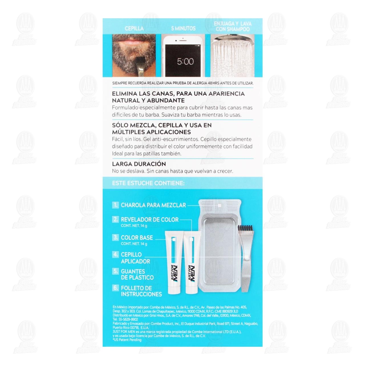 Tinte en Gel Just For Men Apariencia Natural y Abundante sin Canas Casta&ntilde;o Oscuro (B-45), 1 pz. image number 2