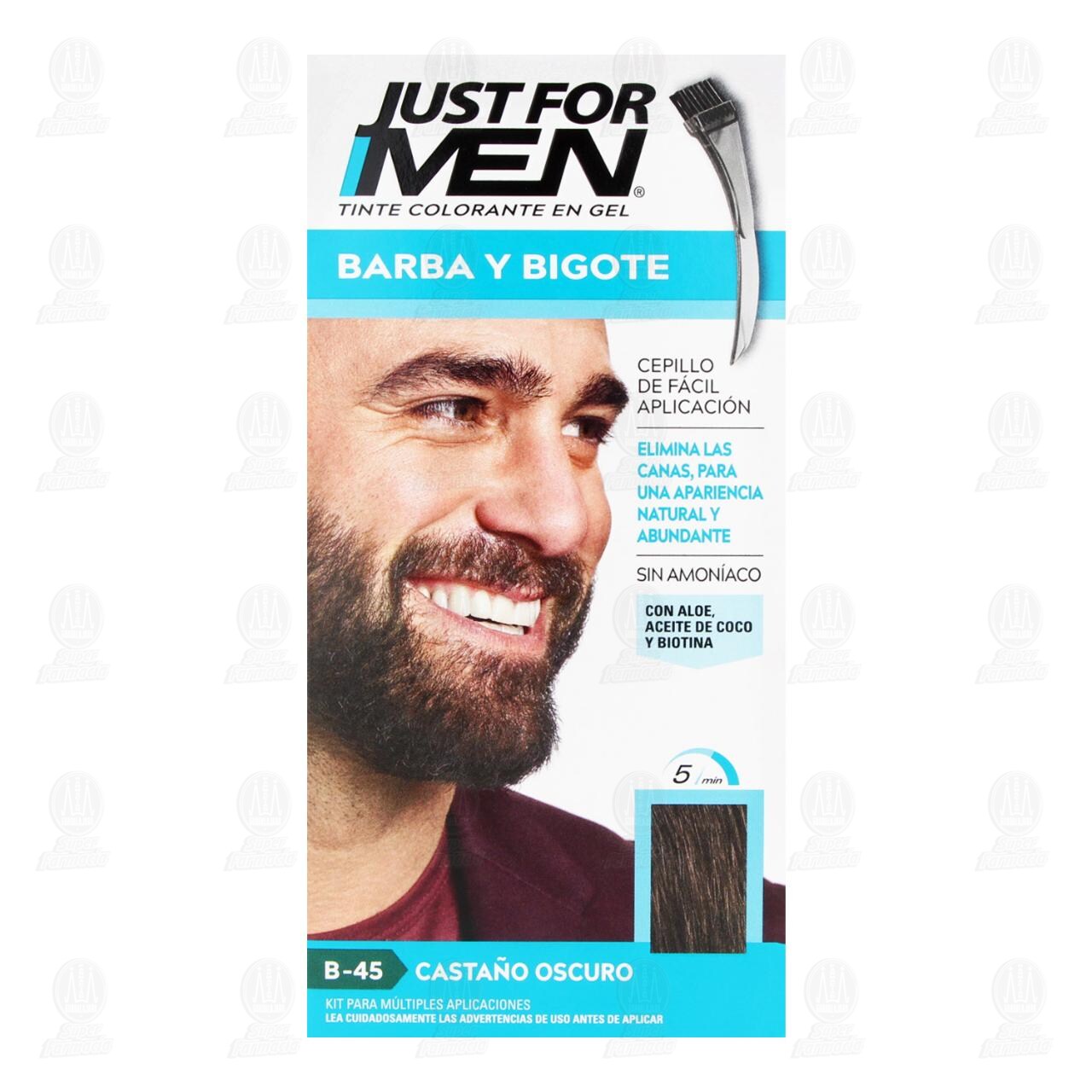 Tinte en Gel Just For Men Apariencia Natural y Abundante sin Canas Casta&ntilde;o Oscuro (B-45), 1 pz. image number 1