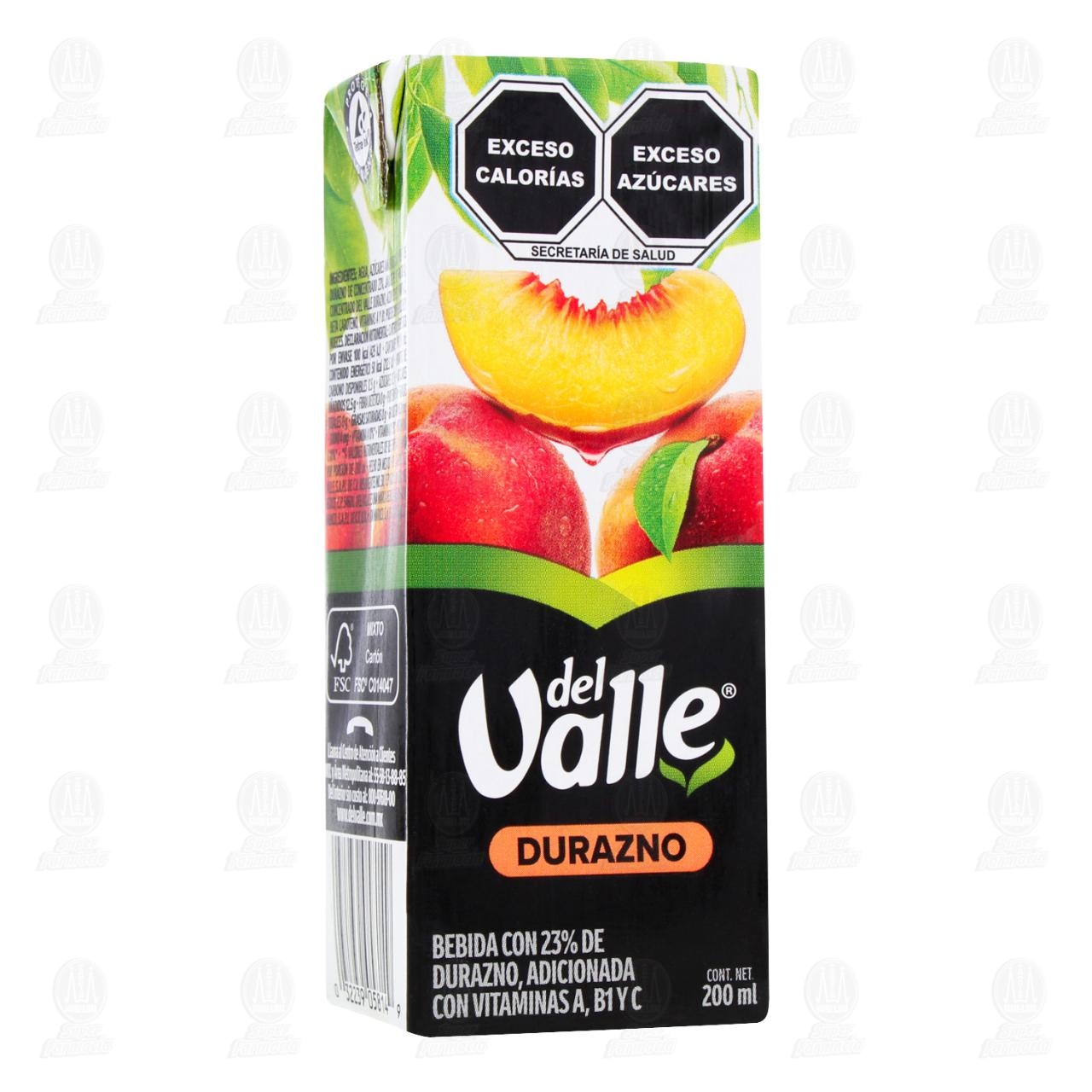 Bebida de Durazno del Valle, 200 ml.