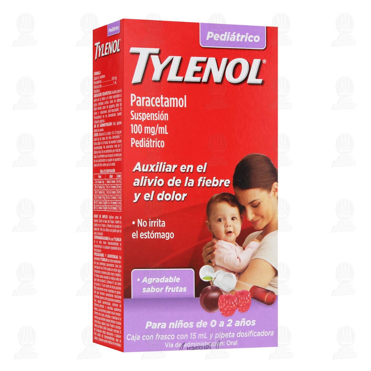 Tylenol Suspensi&oacute;n Pedi&aacute;trica, 100mg/ml, 15 ml.