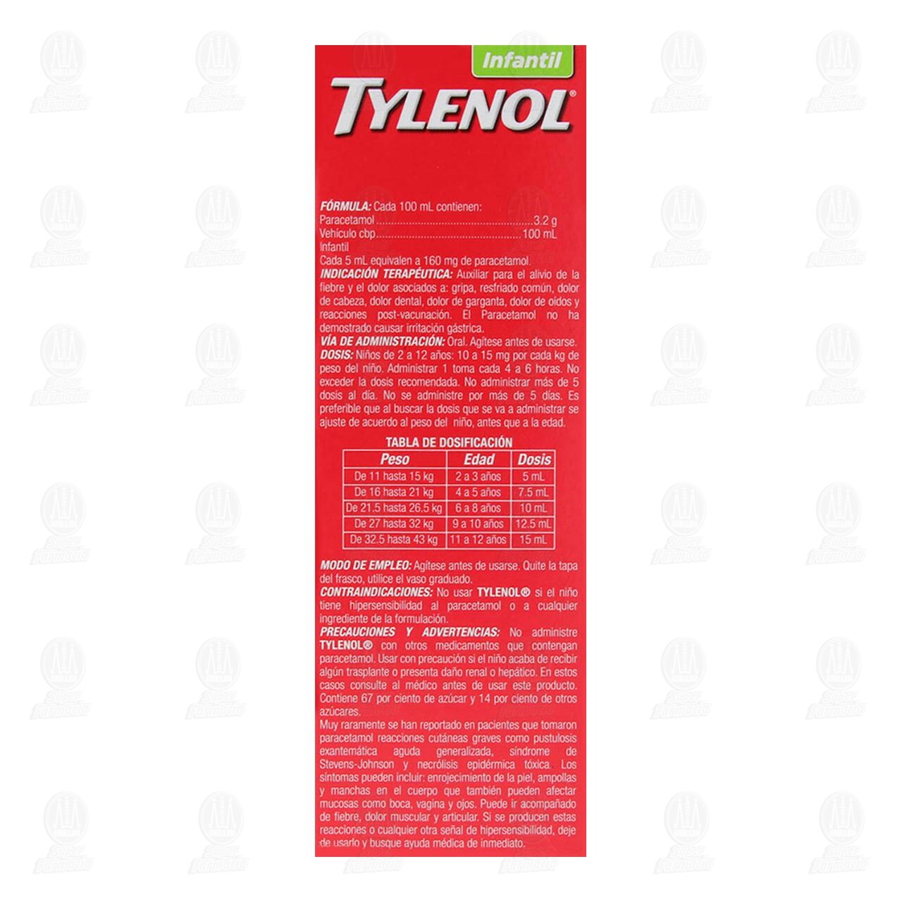 Tylenol Suspensi&oacute;n Infantil 3.2g/100ml, 120 ml. image number 2