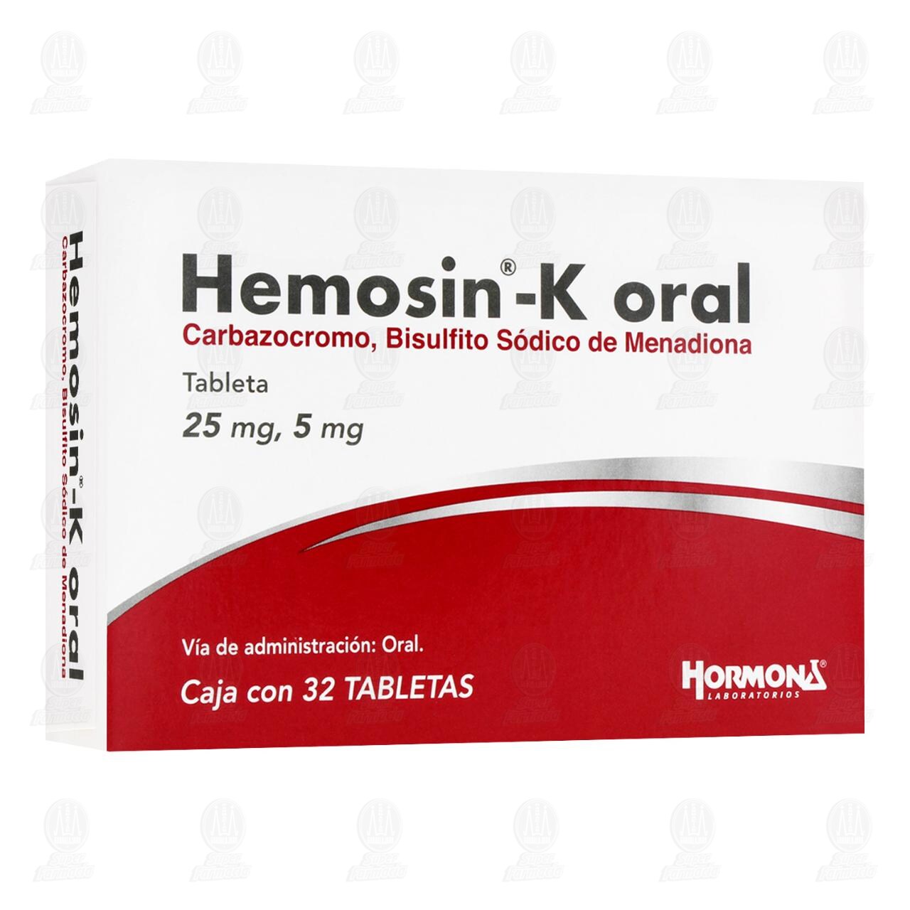Hemosin K Oral 25mg/5mg, 32 Tabletas.