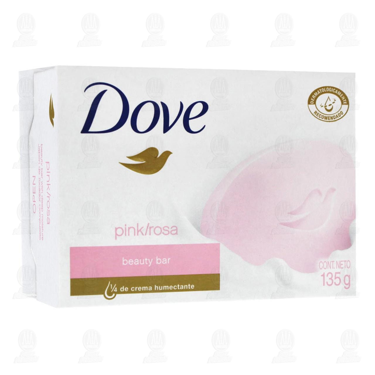 Imagen para Jabón de tocador compuesto Dove Rosa en barra, con 1/4 de crema humectante. Contiene 135 gramos.