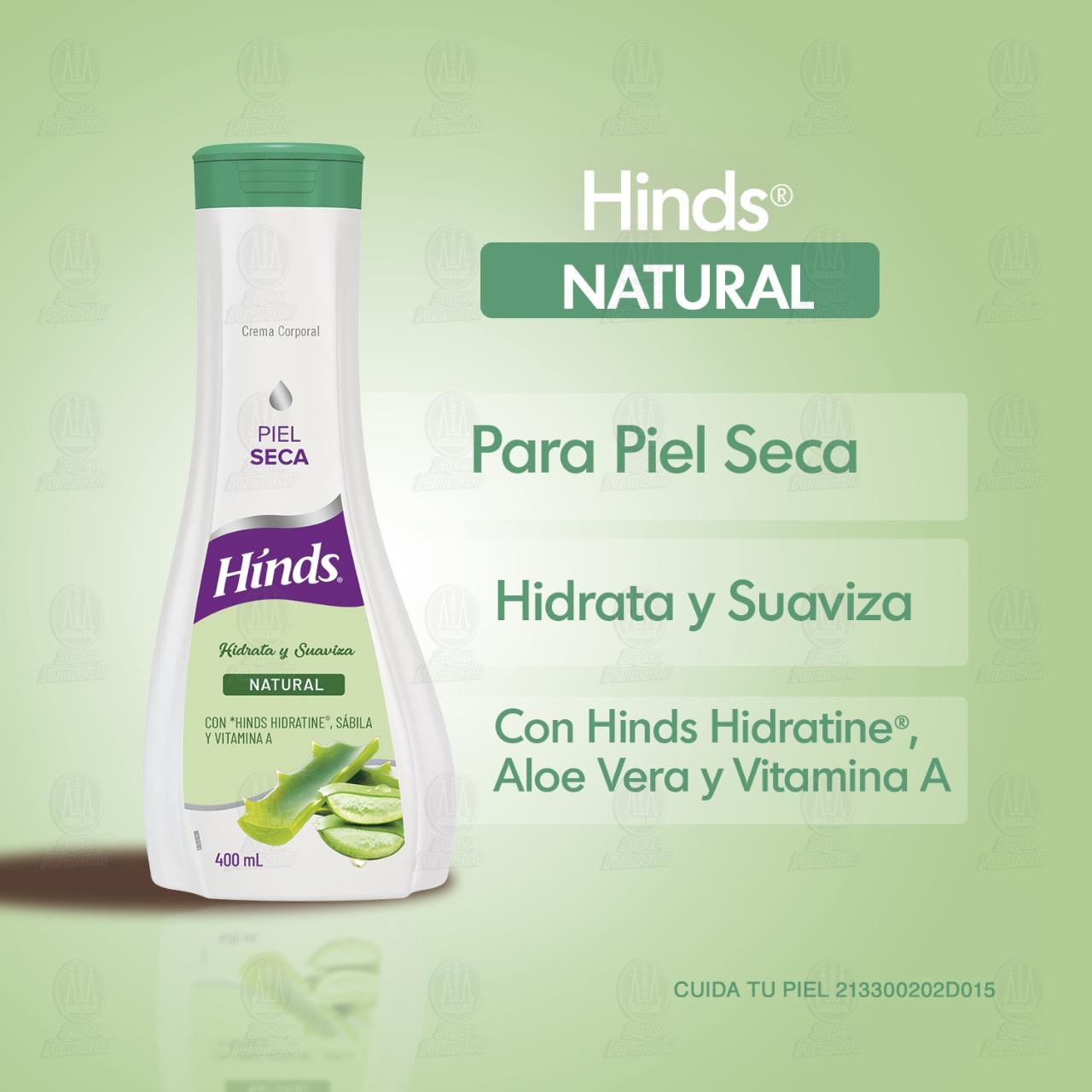 Crema Corporal Hinds Natural con S&aacute;bila y Vitamina A, 400 ml. image number 3