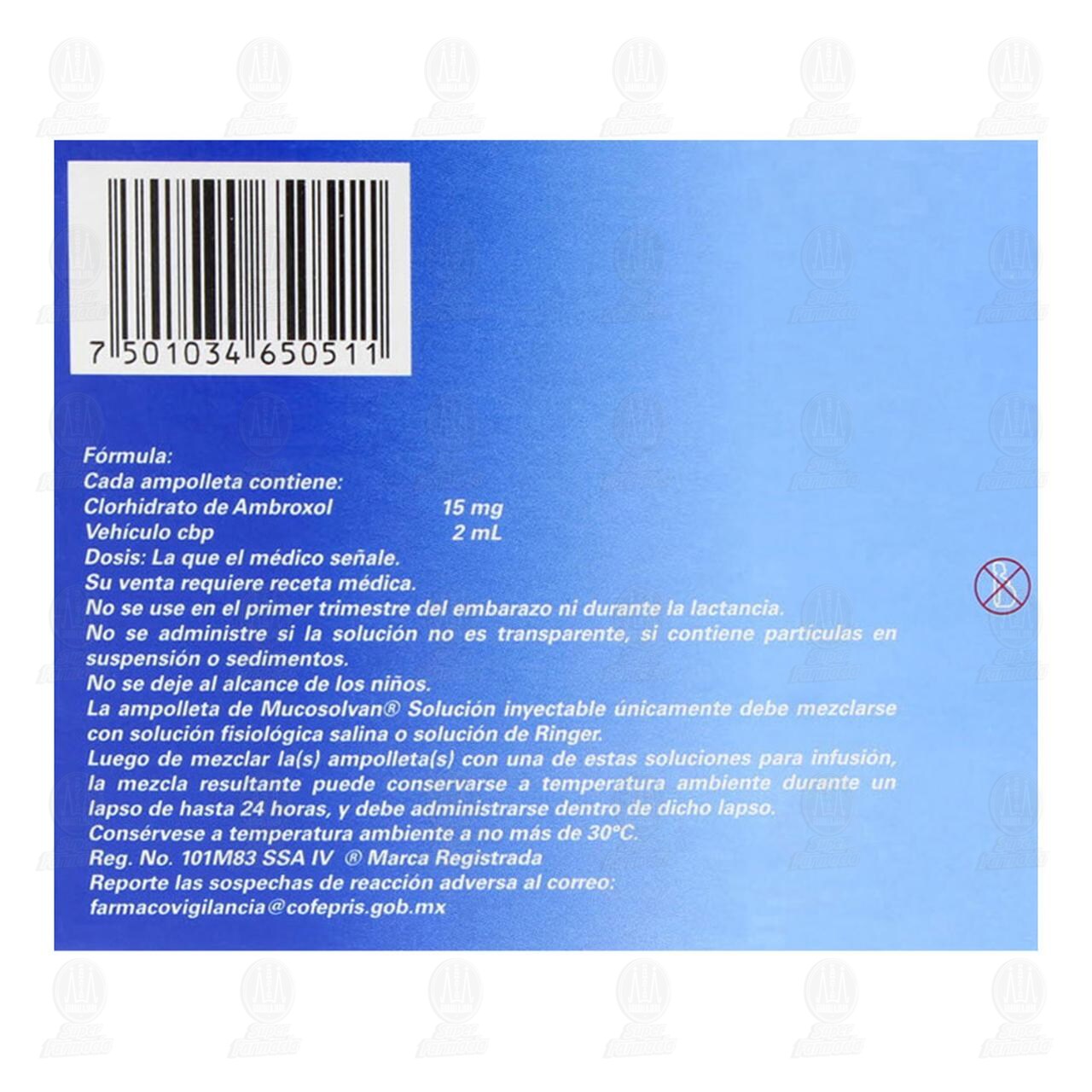 Mucosolvan Soluci&oacute;n Inyectable 15mg/2ml, 10 Ampolletas. image number 2