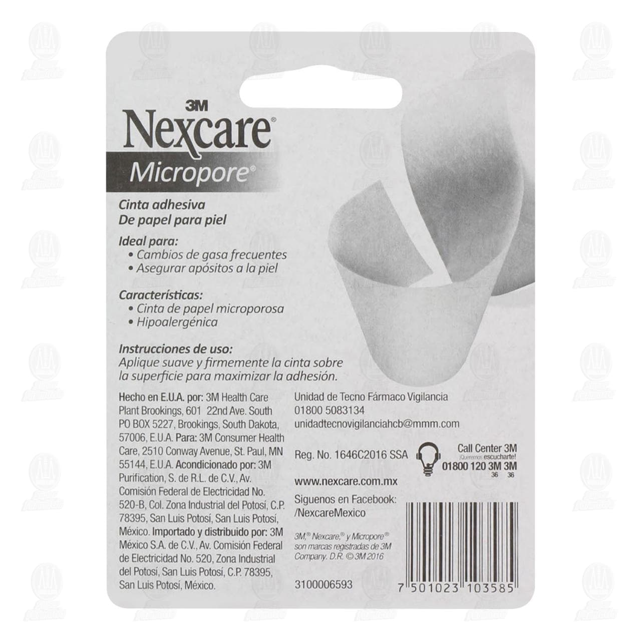 3M Nexcare Cinta Micropore Piel 2.5cm x 5m, 1 pz. image number 1