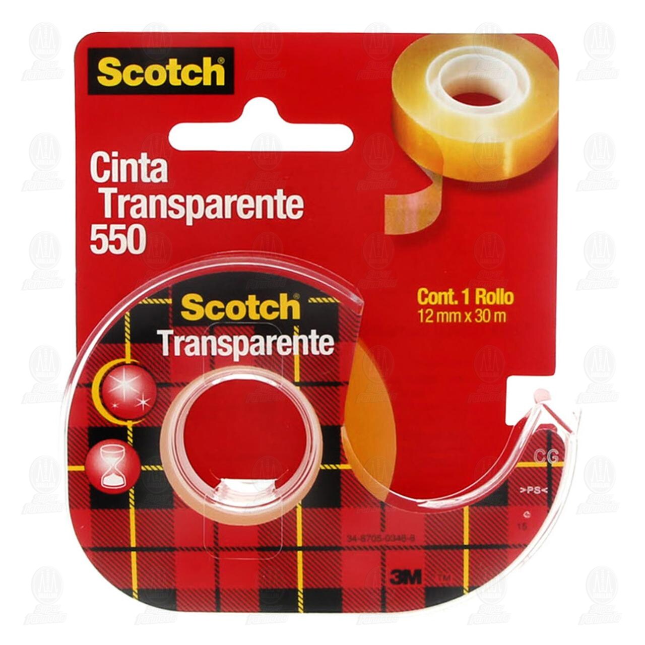 Cinta Scotch Transparente 550 con Despachador, 1 pz.