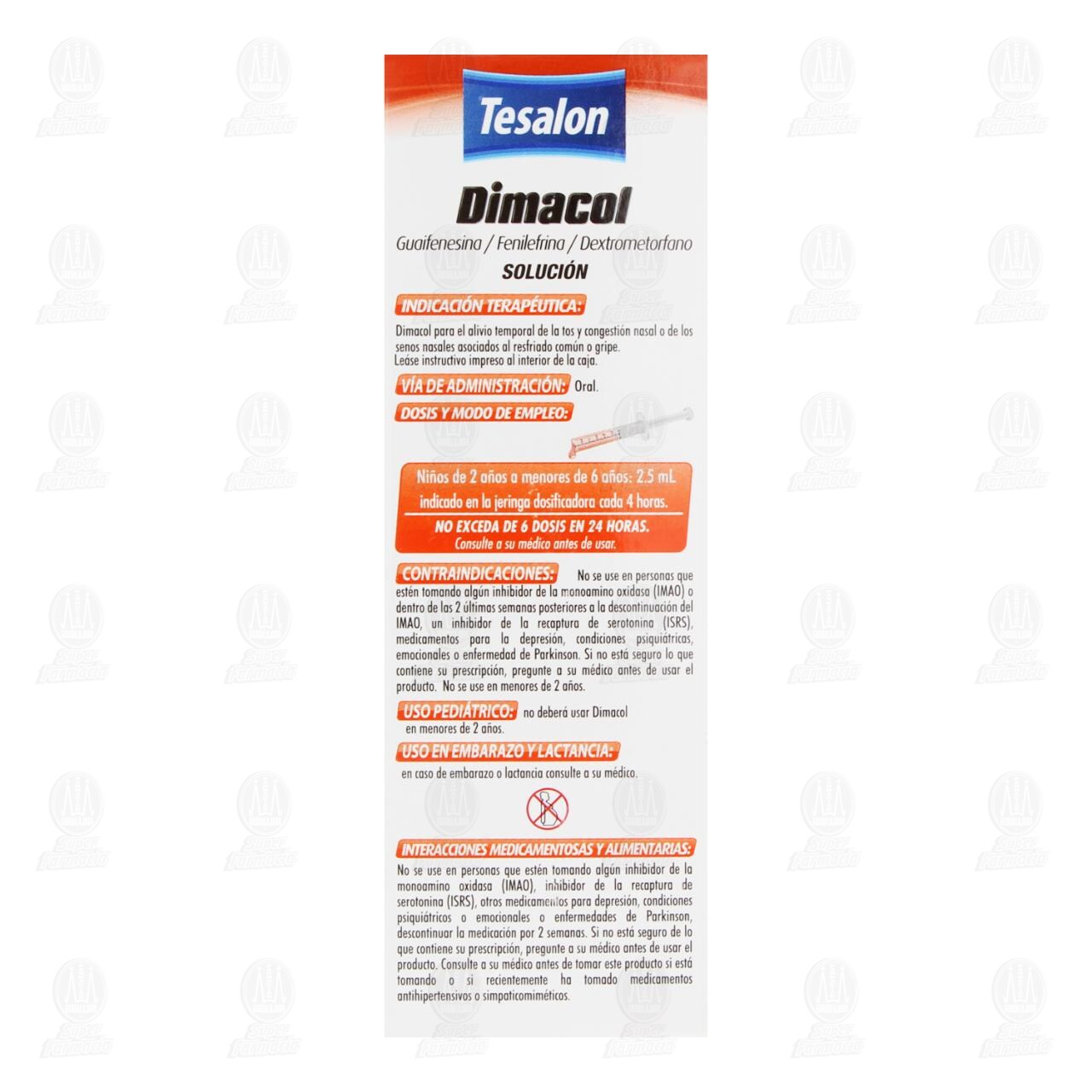 Tesalon Dimacol Pedi&aacute;trico Soluci&oacute;n Sabor Frambuesa, 60 ml. image number 2