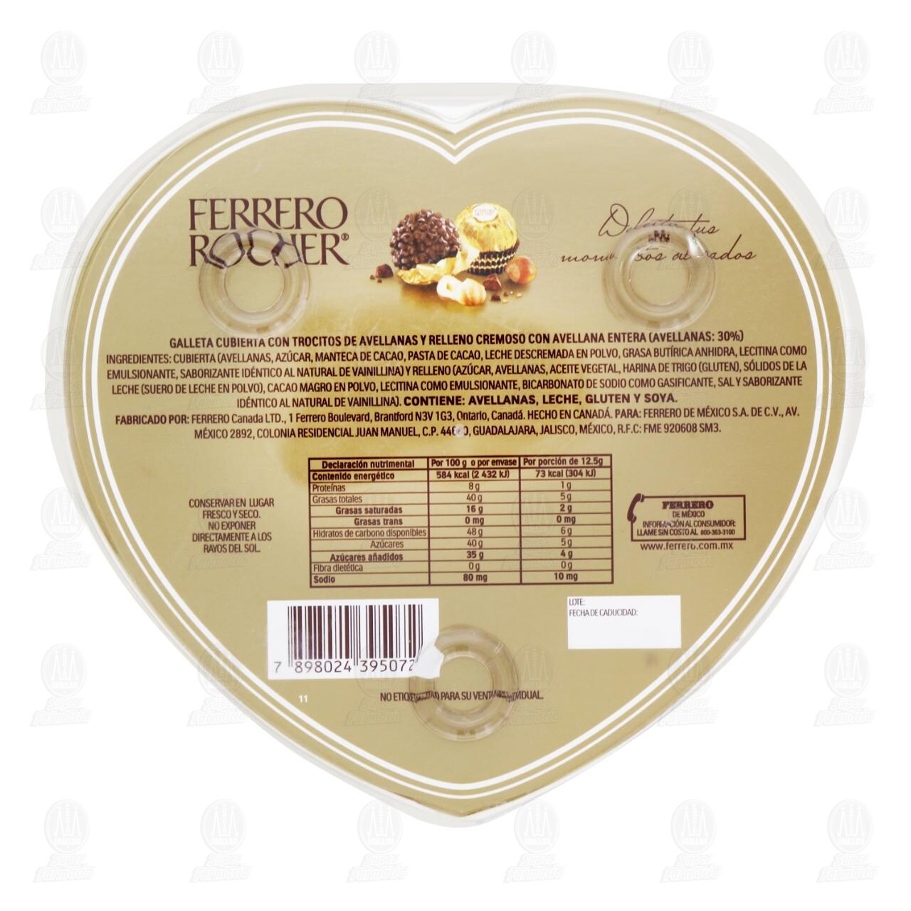 Galleta Cubierta con Trocitos de Avellanas y Relleno Cremoso Ferrero Rocher, 8 pzas. 100 gr. image number 1